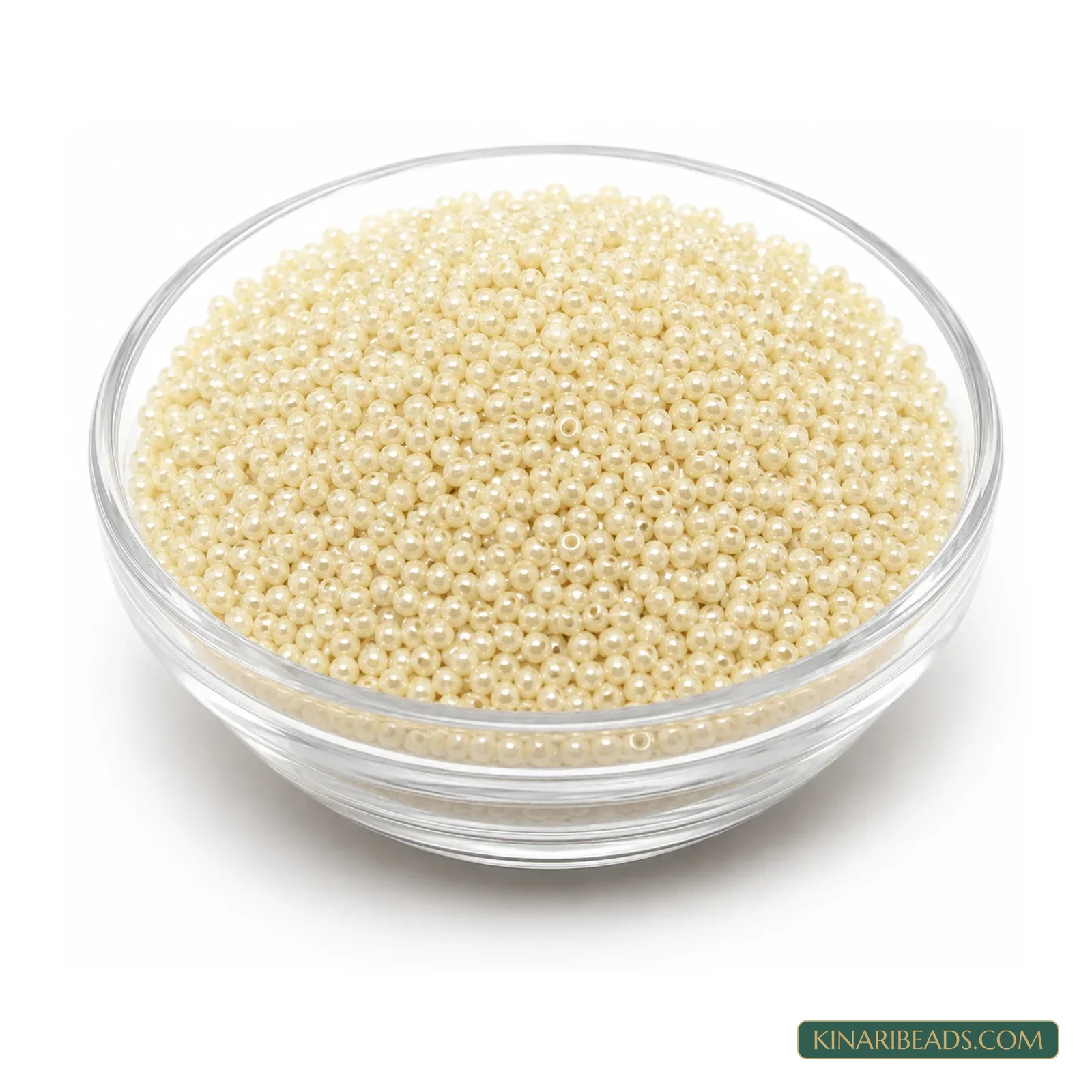Wholesale 13/0 Luster Polish Round Glass Seed Beads - 450g Pound - Cream colour