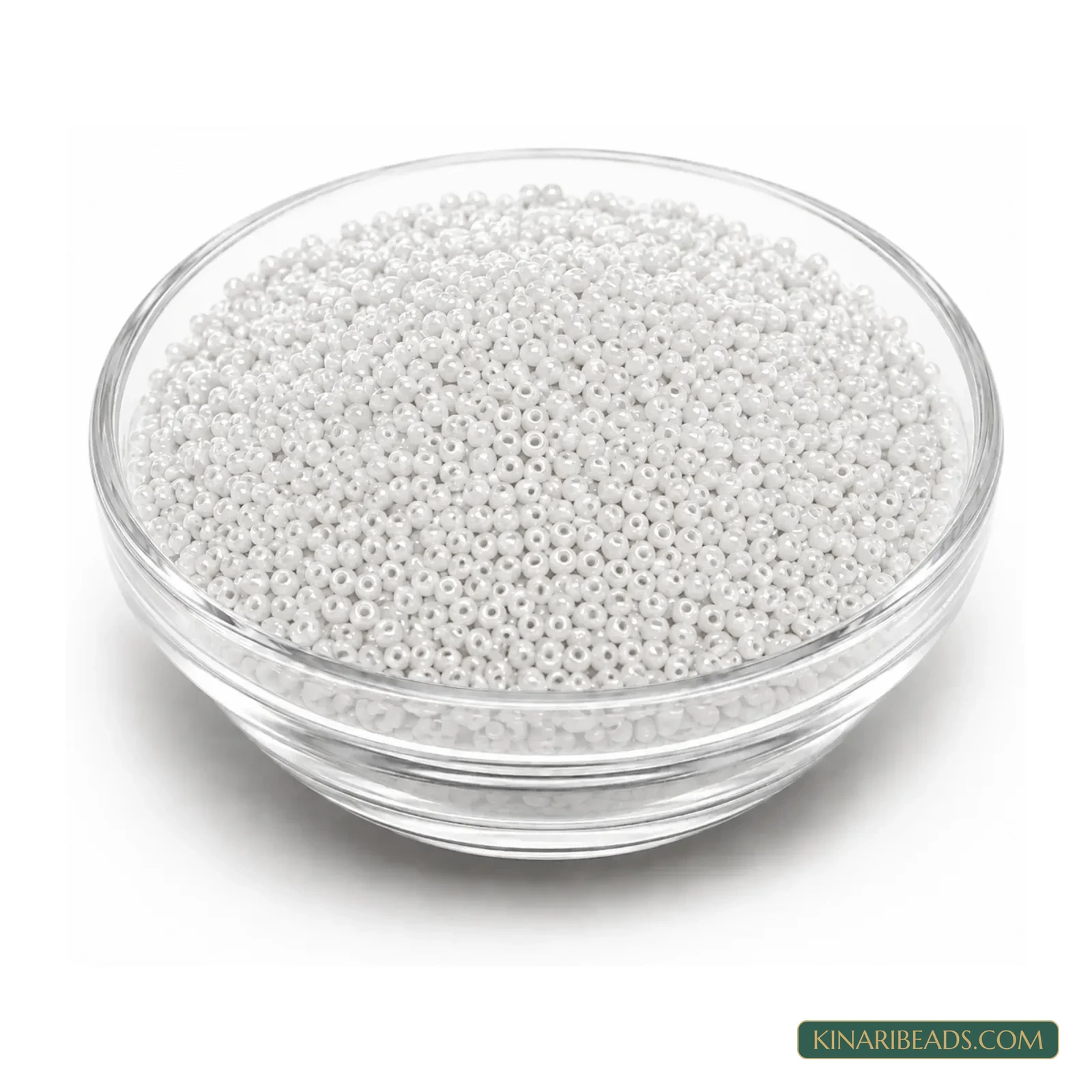 Wholesale 13/0 Luster Polish Round Glass Seed Beads - 450g Pound - White Luster colour