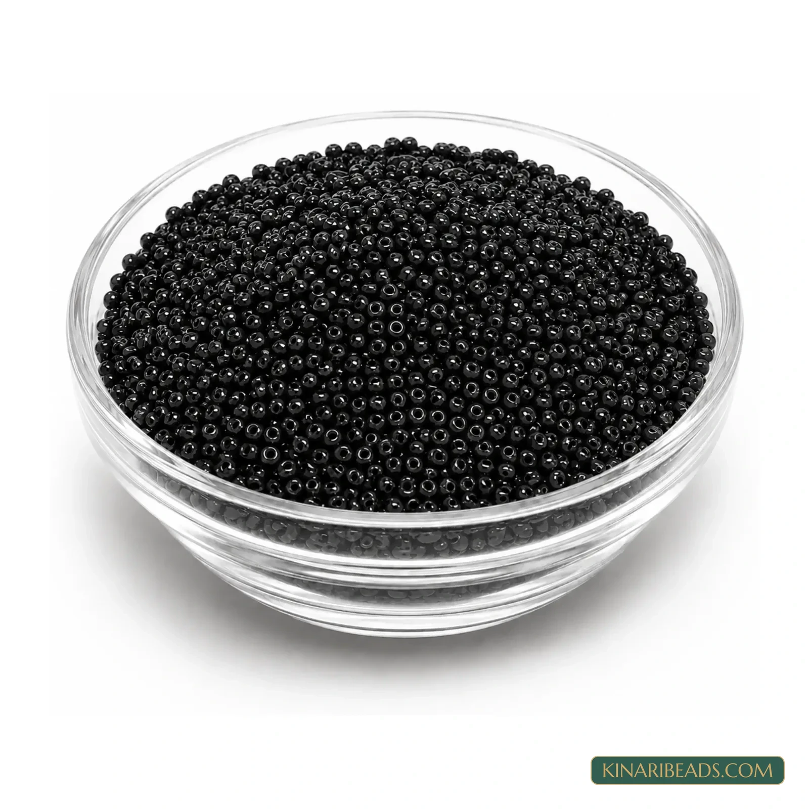 13/0 Opaque Round Glass Seed Beads for Embroidery & Jewellery - 100g - Black colour