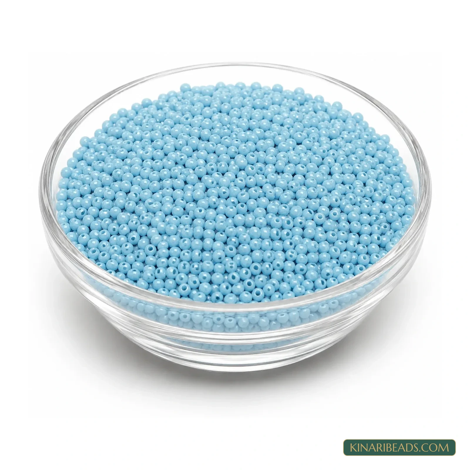13/0 Opaque Round Glass Seed Beads for Embroidery & Jewellery - 100g - Light Blue colour