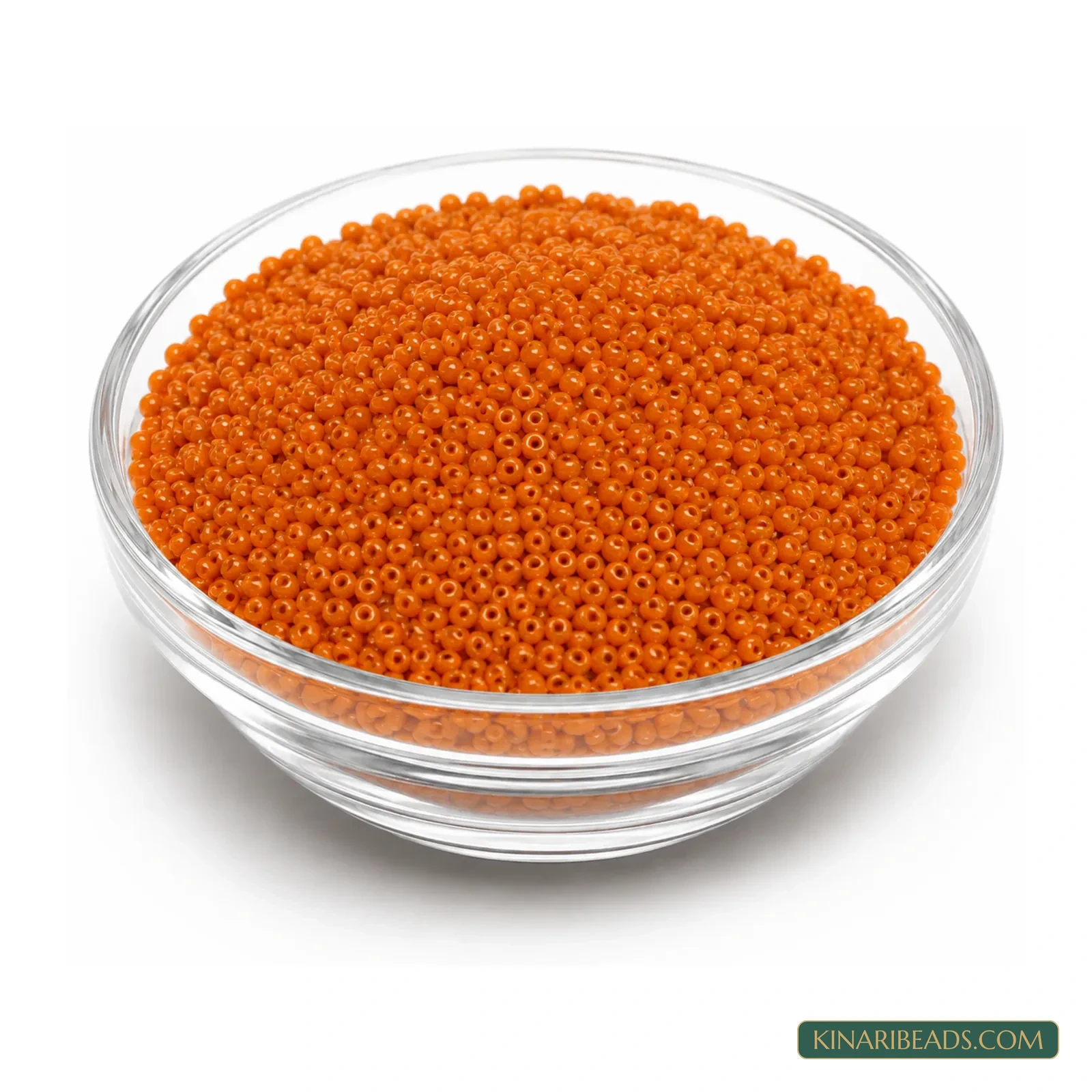 13/0 Opaque Round Glass Seed Beads for Embroidery & Jewellery - 100g - Orange colour