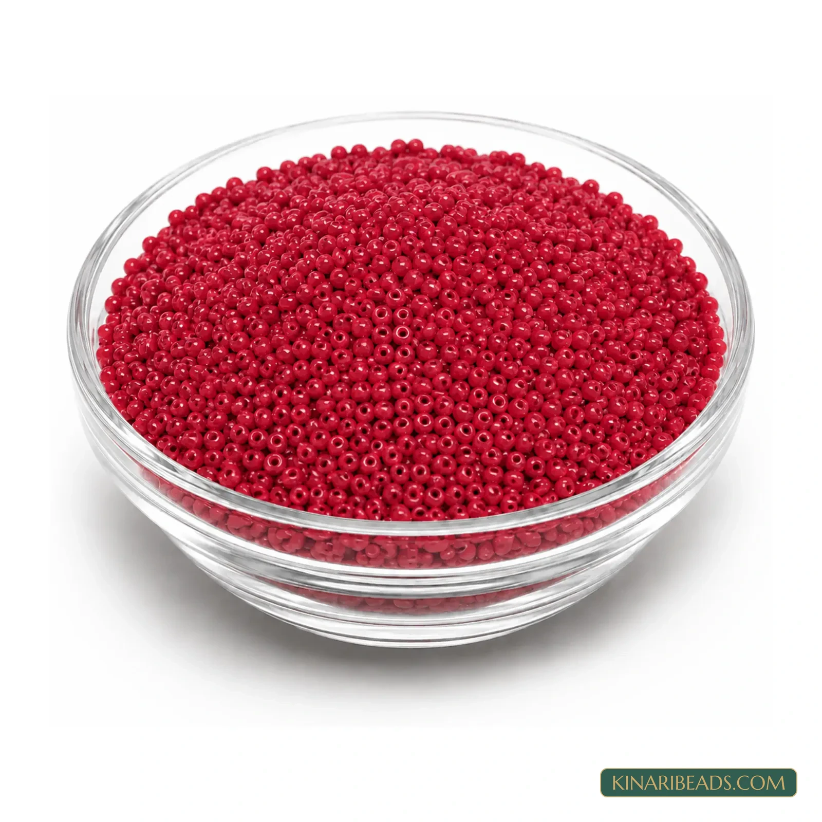 13/0 Opaque Round Glass Seed Beads for Embroidery & Jewellery - 100g - Red colour