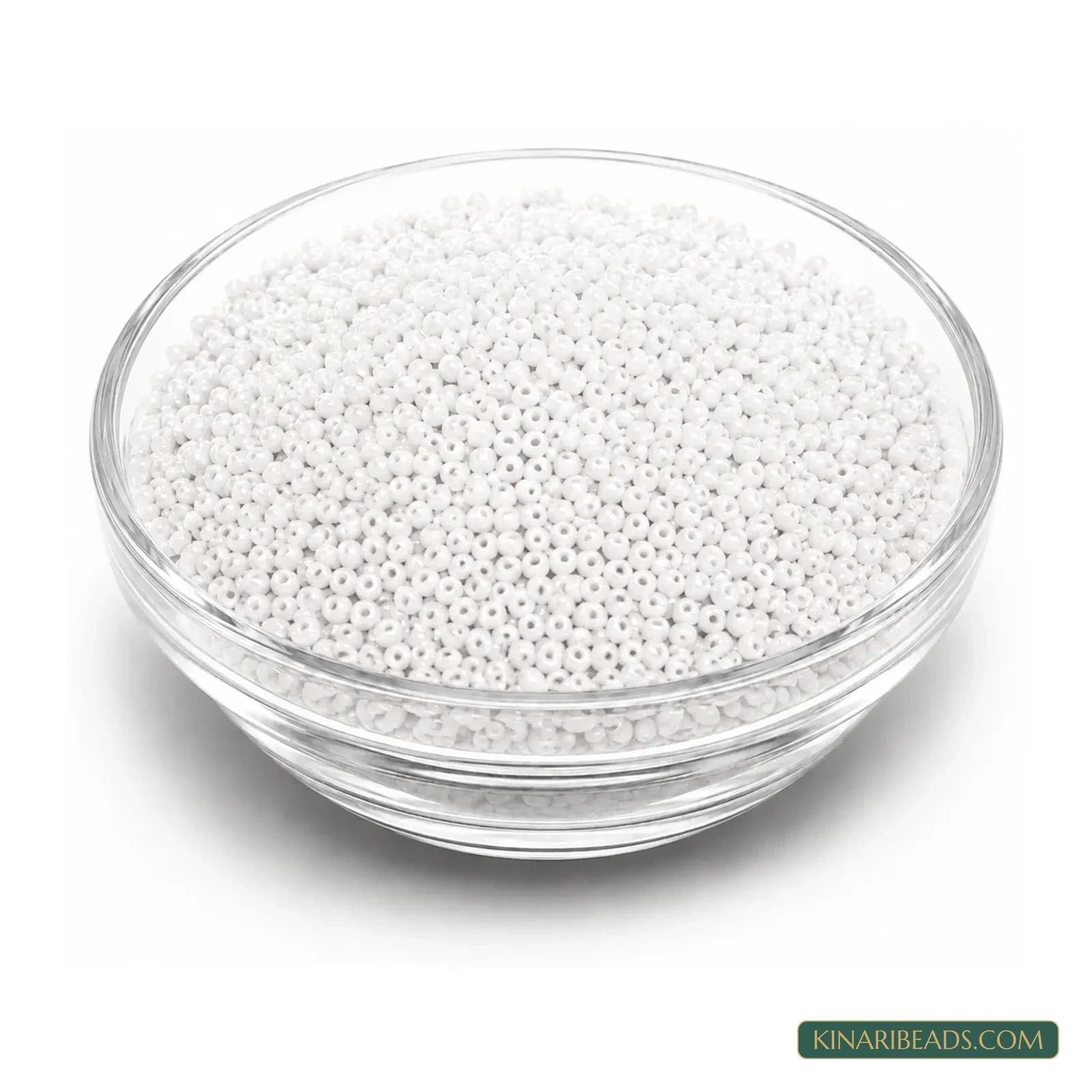 13/0 Opaque Round Glass Seed Beads for Embroidery & Jewellery - 100g - White colour