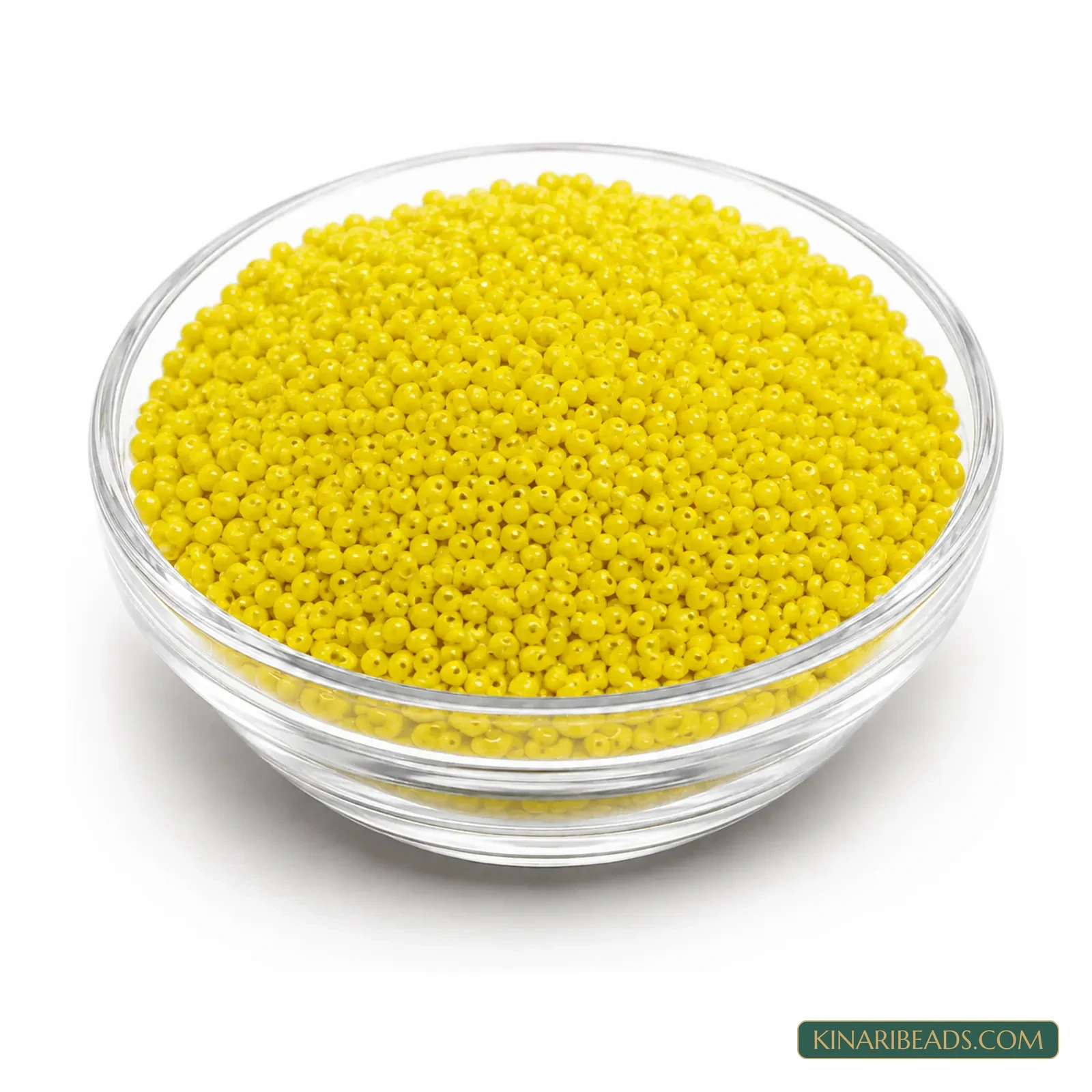 13/0 Opaque Round Glass Seed Beads for Embroidery & Jewellery - 100g - Yellow colour