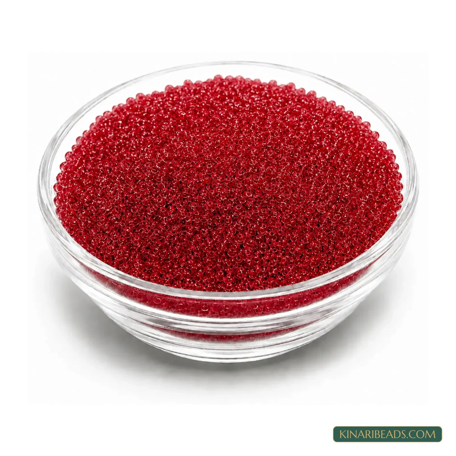 13/0 Transparent Round Glass Seed Beads for Embroidery & Jewellery - 100g - Dark Red colour