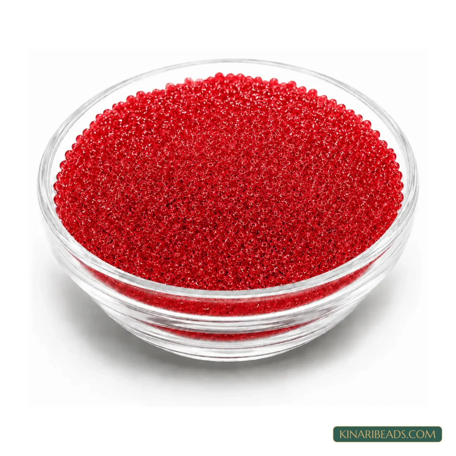 13/0 Transparent Round Glass Seed Beads for Embroidery & Jewellery - 100g - Light Red colour