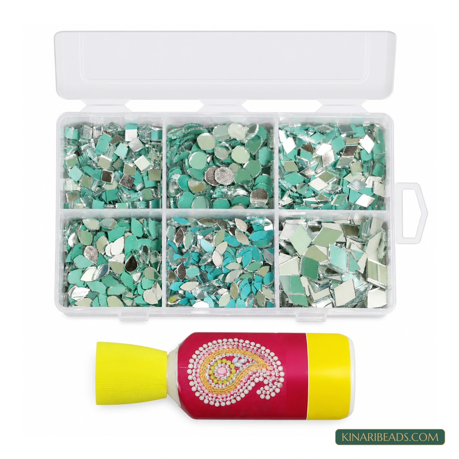 1,400-Piece Lippan & Mandala Mirror Art Kit with Glue