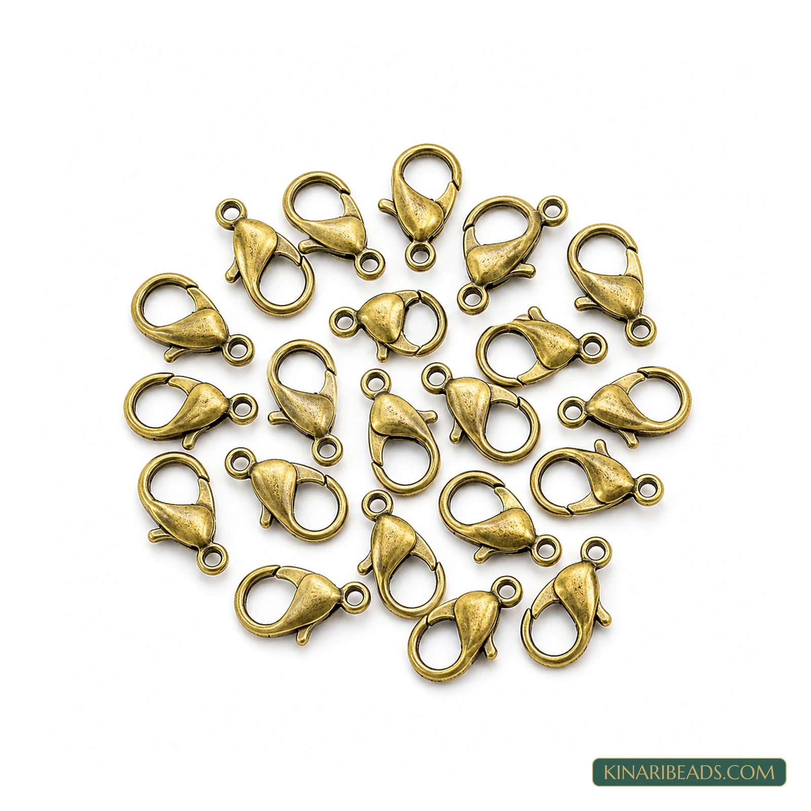 14mm Brass Lobster Claw Jewellery Clasp Gold-Tone – 25 Pcs