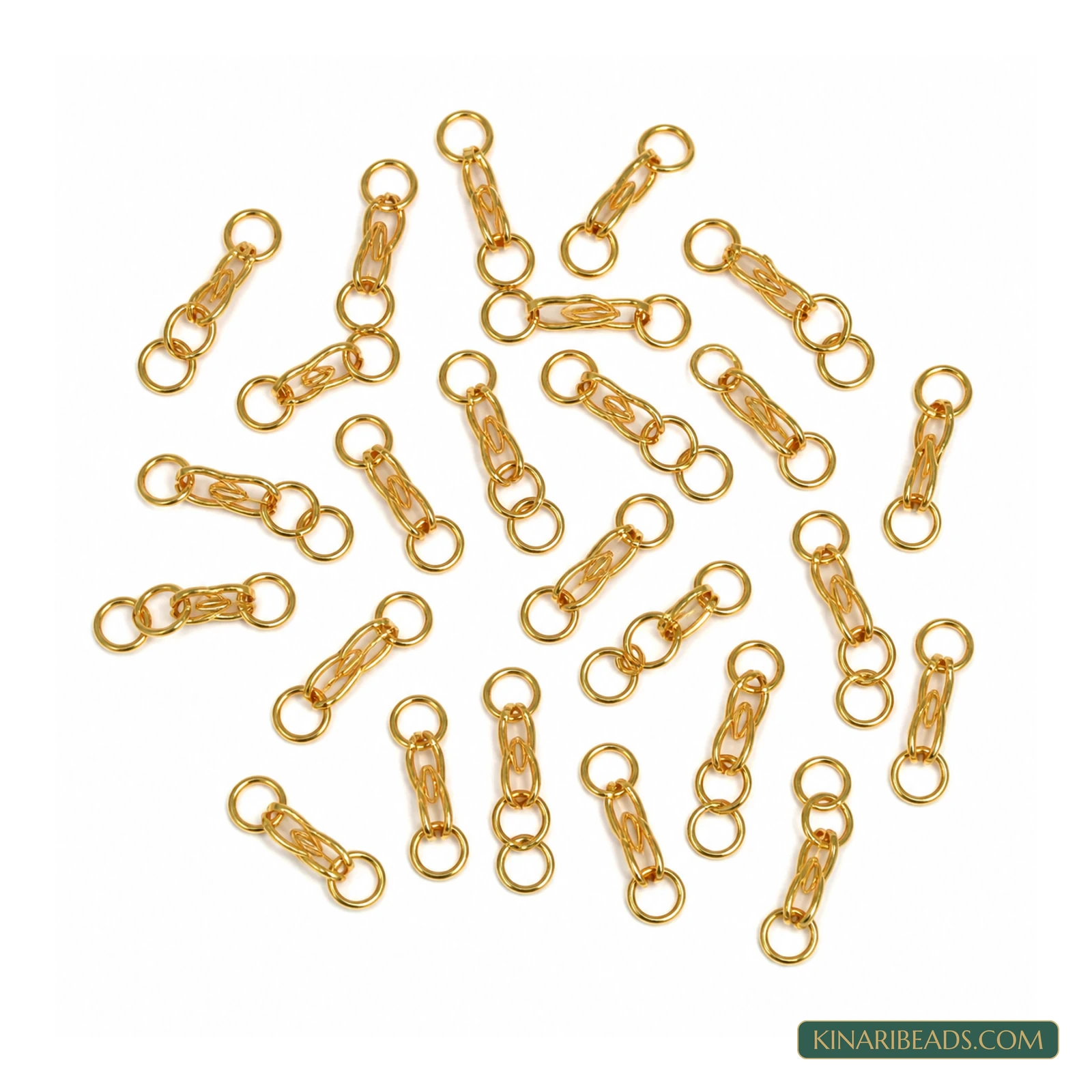 1.5 Inch 4 Kadi Extender Chain With Hooks – 25 Pcs - Golden colour