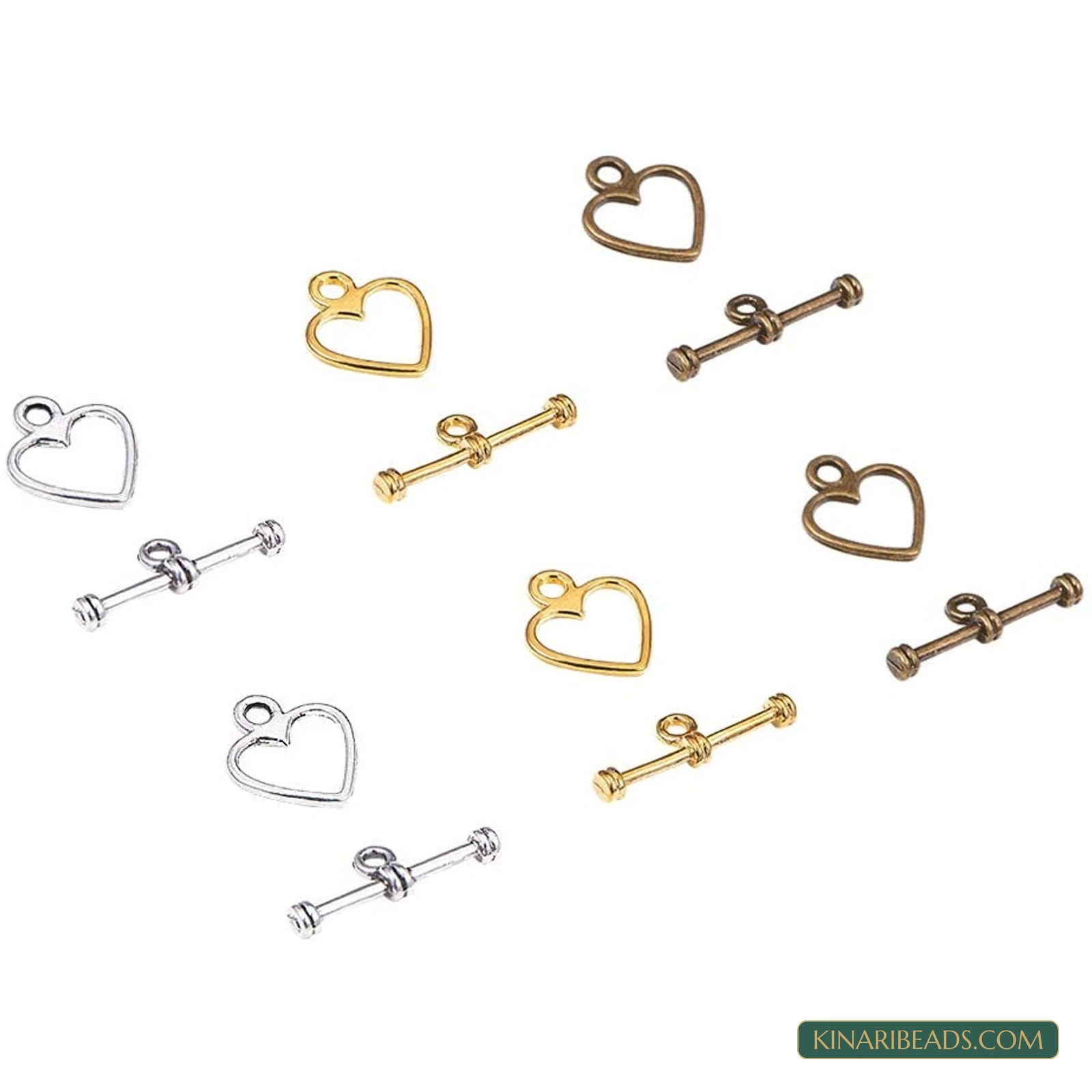 150-Set Heart Toggle Clasps Kit – 3 Colours product image