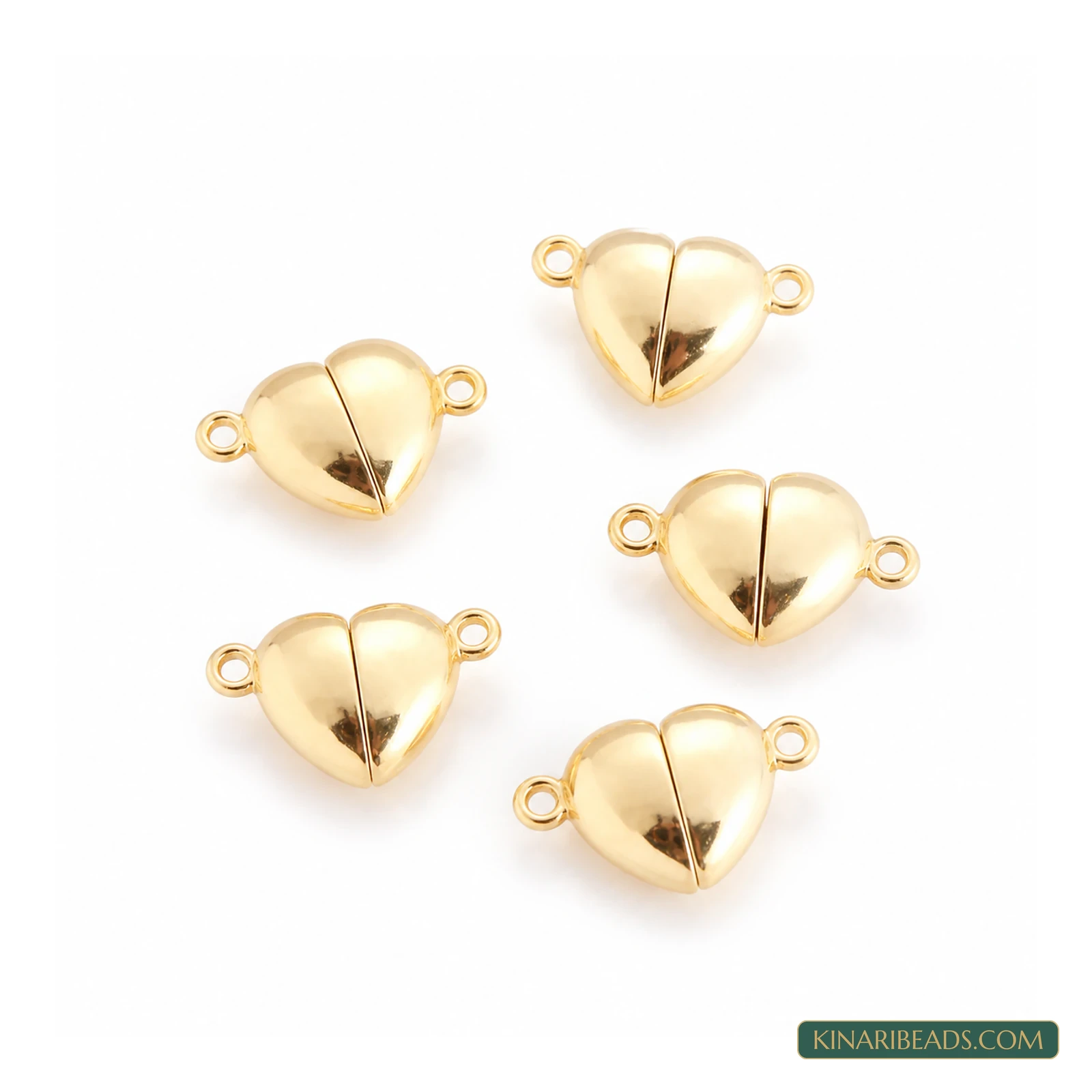 16X11mm Love Heart Magnetic Jewellery Clasp Connectors – 5 Pcs