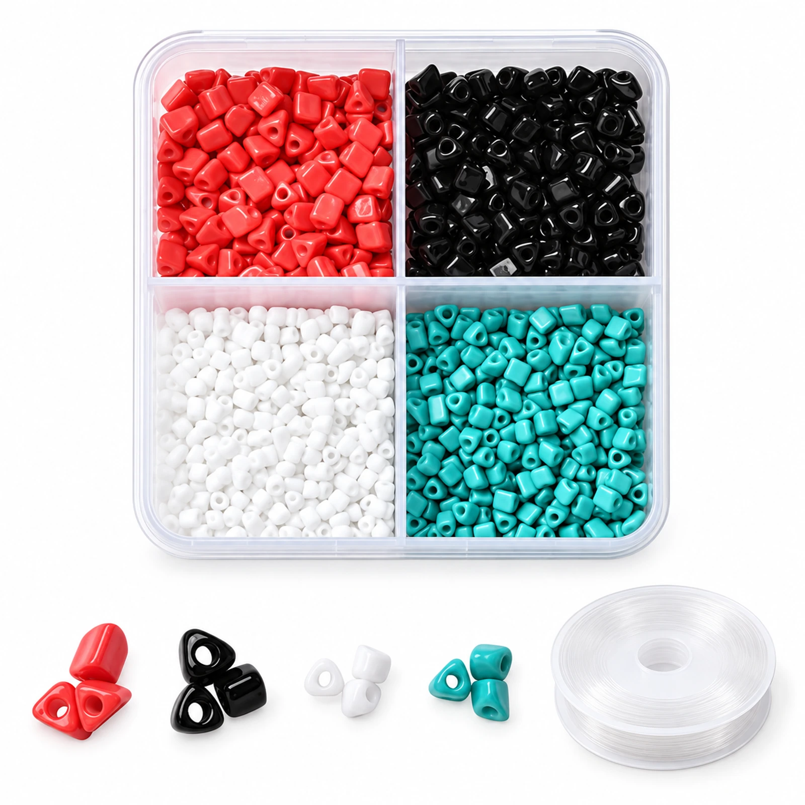 1700-Piece Triangle Glass Seed Beads Bracelet Kit