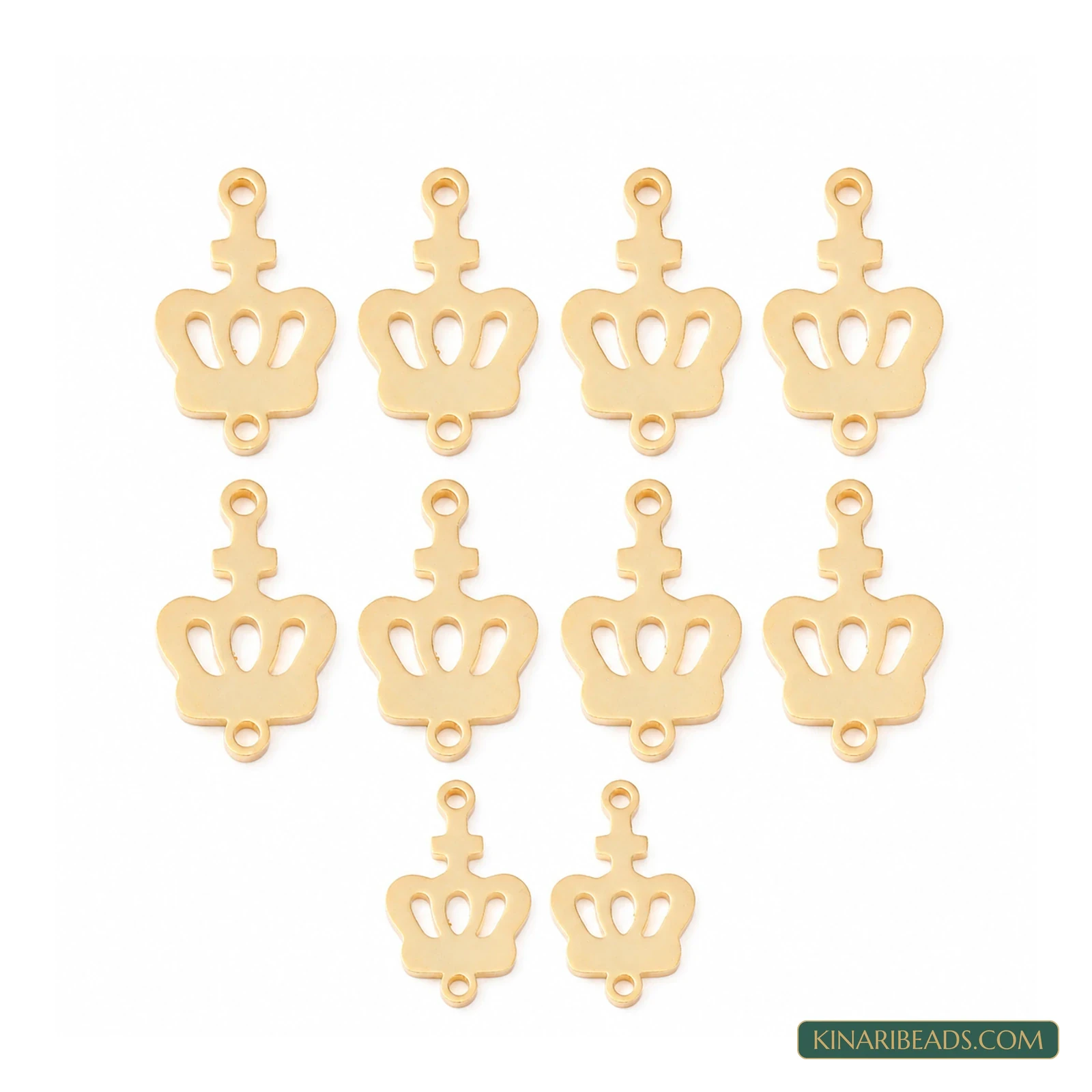 18K Gold-Plated Stainless Steel Crown Links – 20x13mm product image