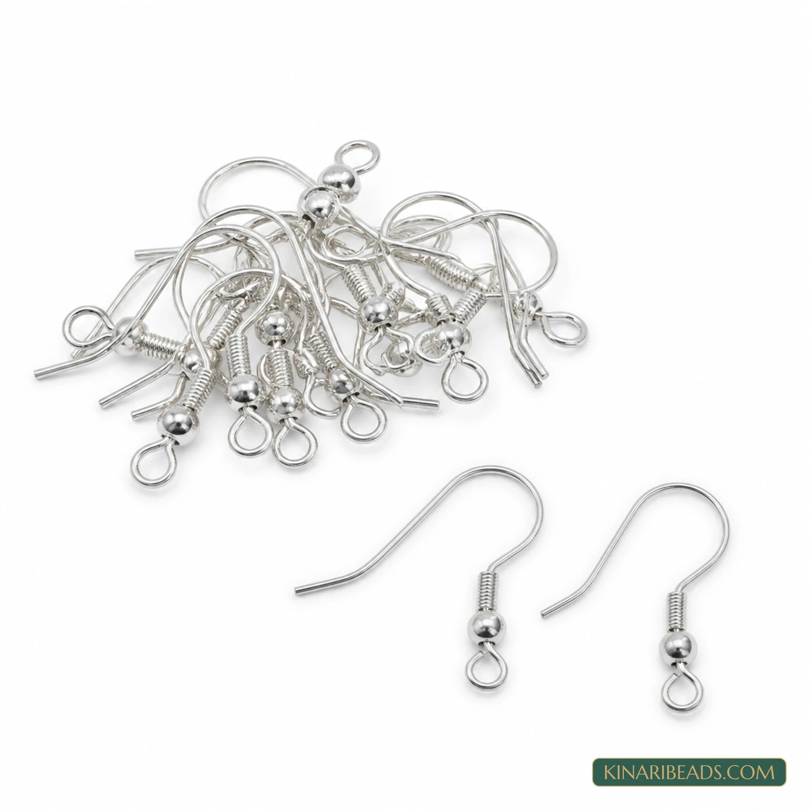 18x19mm Brass French Fishhook Ear Wires - Golden & Silver, 20 Pcs