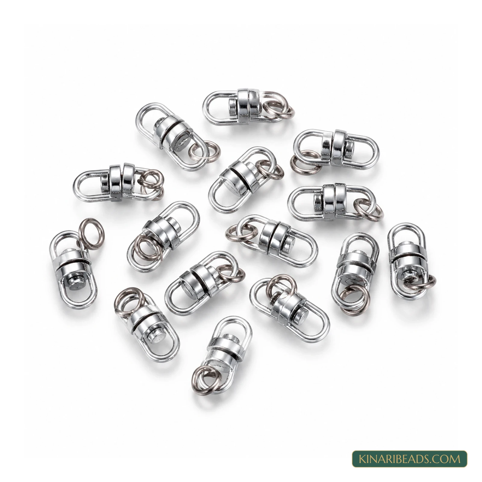 18x7.5x4.5mm, Metal Double Ended Swivel Eye Hook Connectors Clasp Platinum – 20 Pcs / 200 Pcs