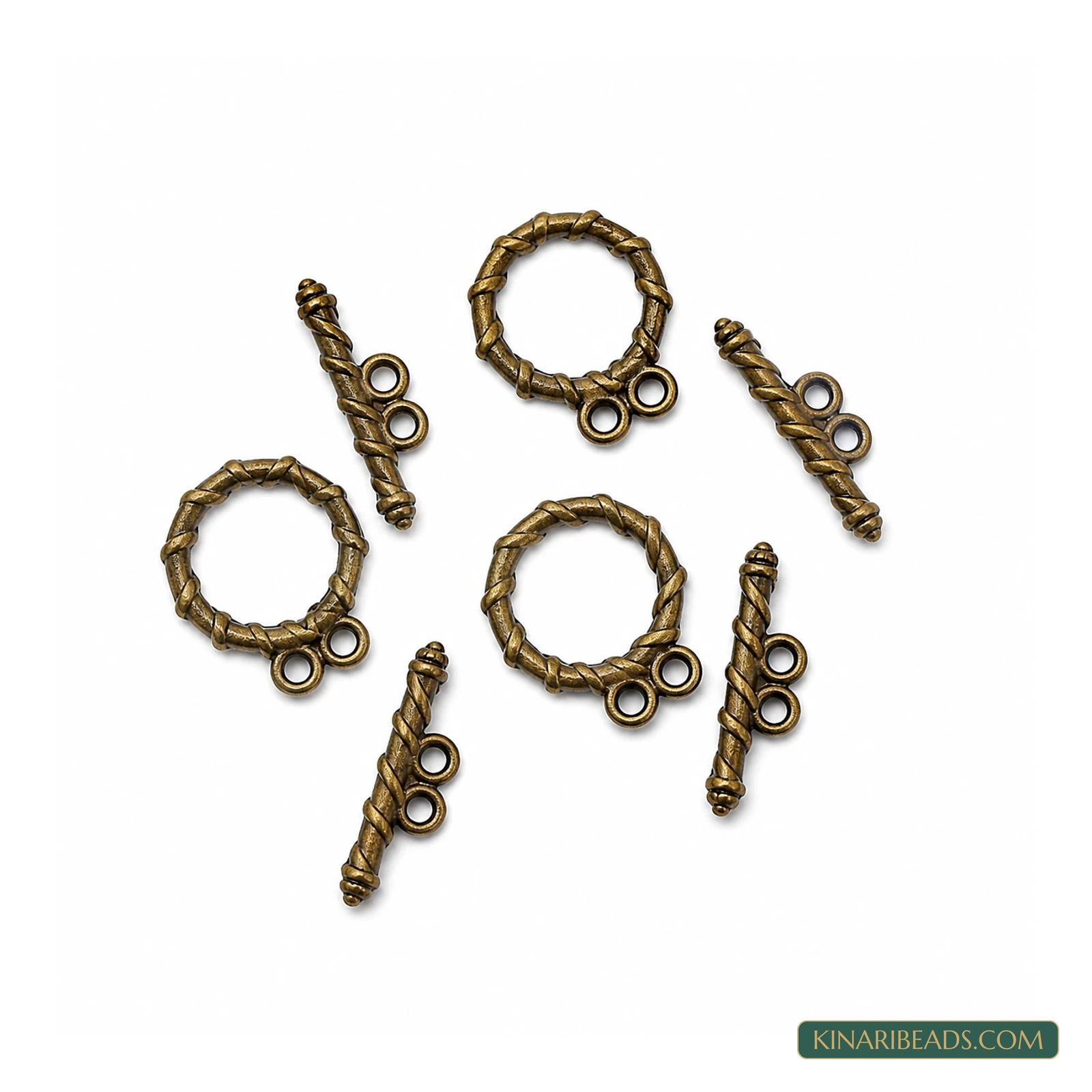 19X16mm Toggle & T-Bar Clasp Sets Antiqued Bronze – 5 Pcs / 25 Pcs - Bronze colour