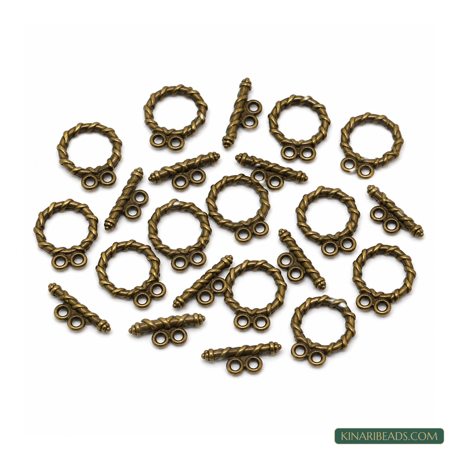 19X16mm Toggle & T-Bar Clasp Sets Antiqued Bronze – 5 Pcs / 25 Pcs product image