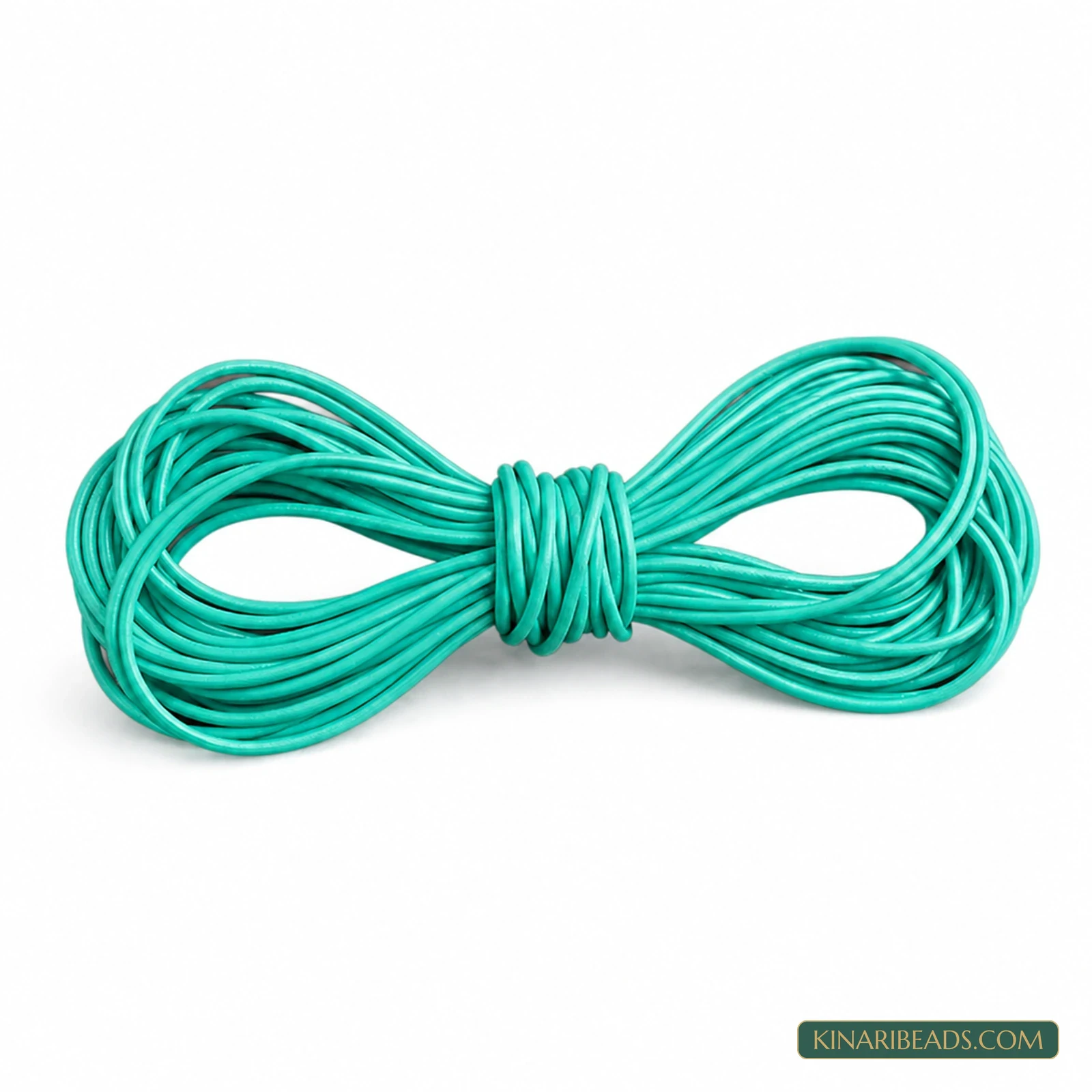 1mm Round Leather Cord for Jewellery – 5m - Aqua colour