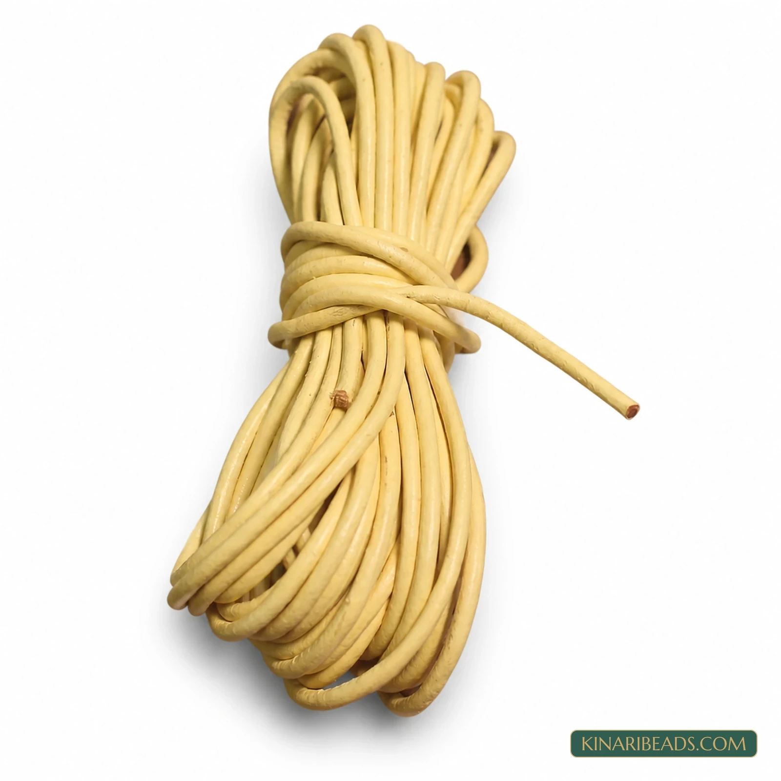 1mm Round Leather Cord for Jewellery – 5m - Beige colour