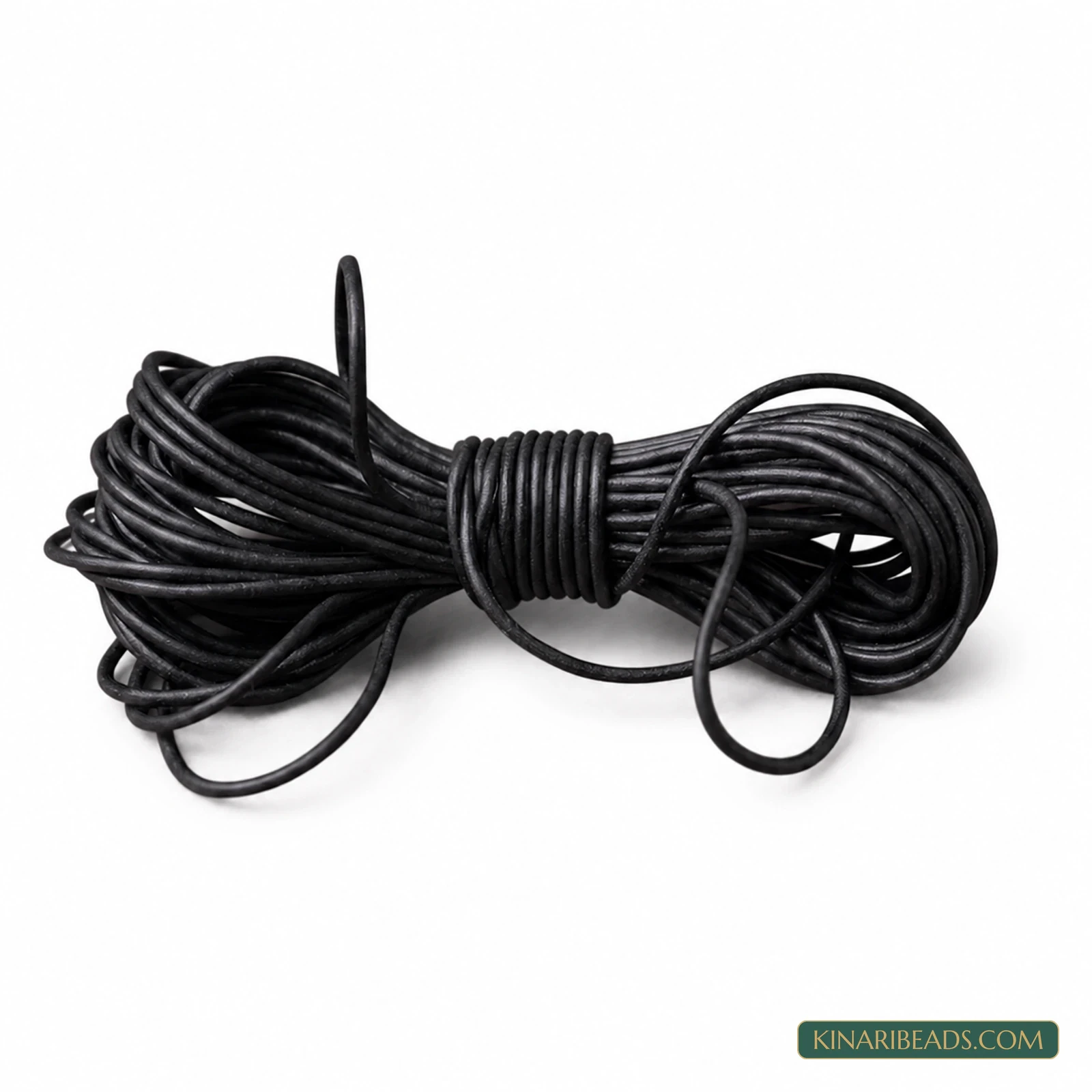 1mm Round Leather Cord for Jewellery – 5m - Black colour
