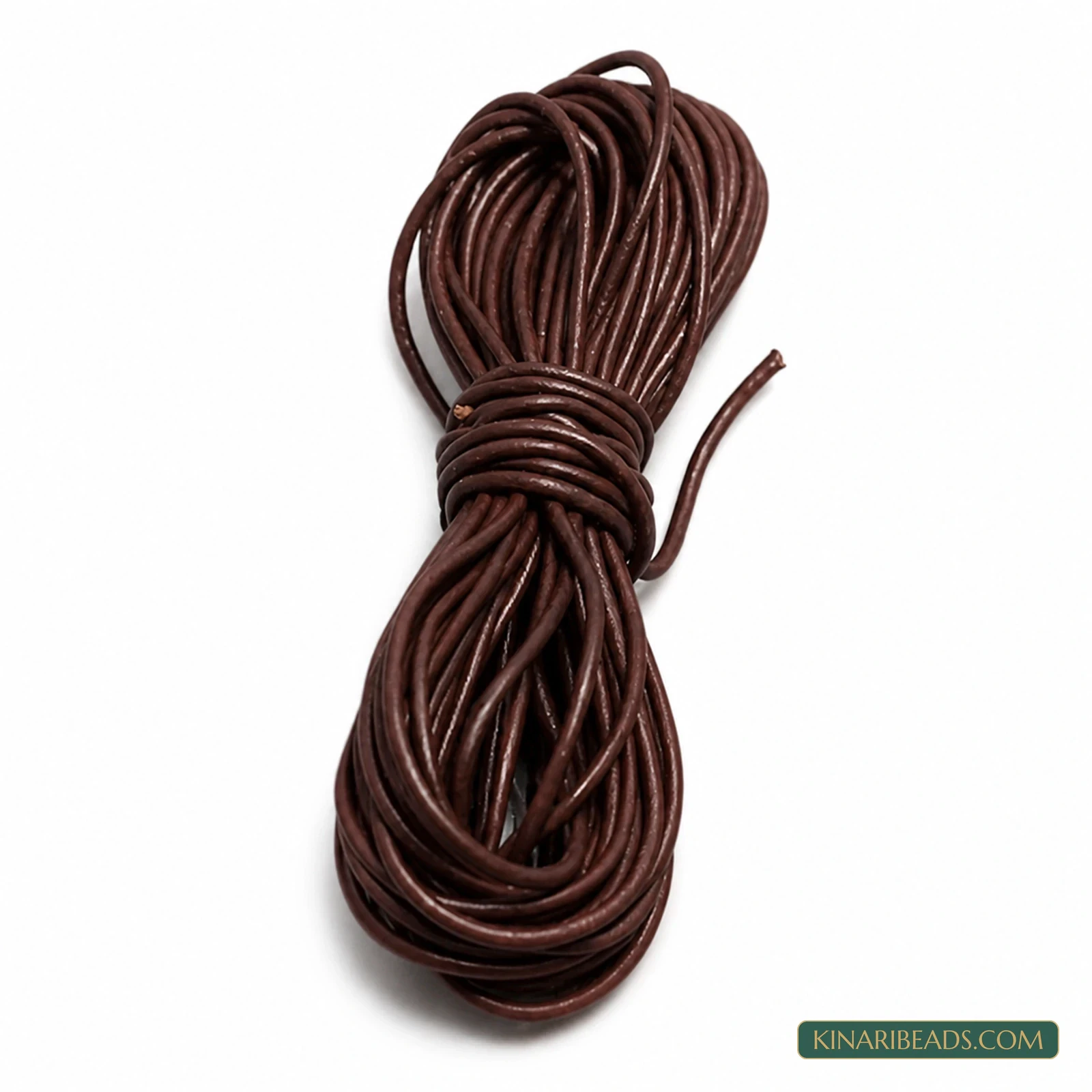 1mm Round Leather Cord for Jewellery – 5m - Brown colour