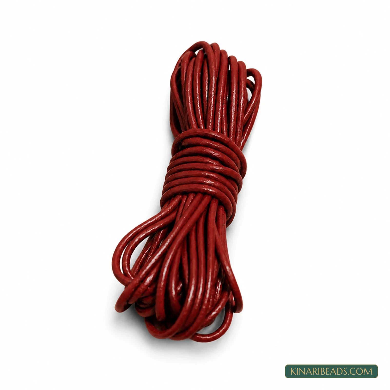1mm Round Leather Cord for Jewellery – 5m - Cherry colour