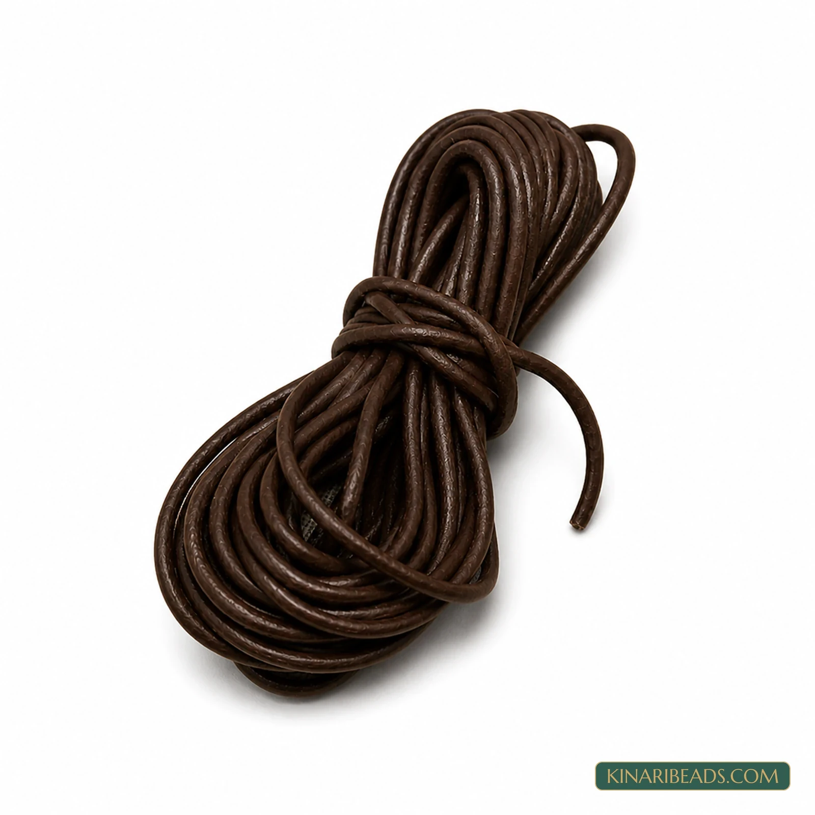 1mm Round Leather Cord for Jewellery – 5m - Chocolate colour