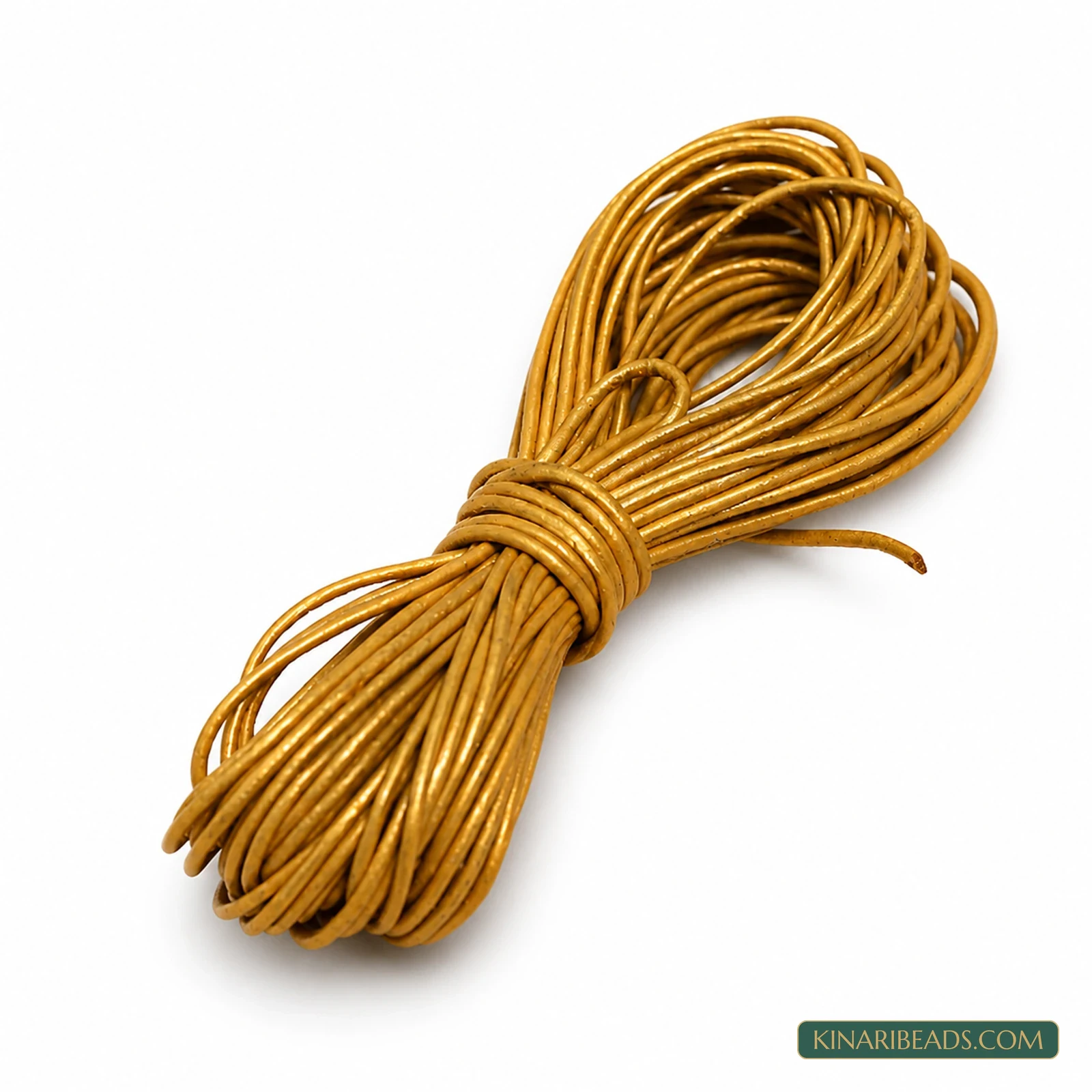 1mm Round Leather Cord for Jewellery – 5m - Golden colour