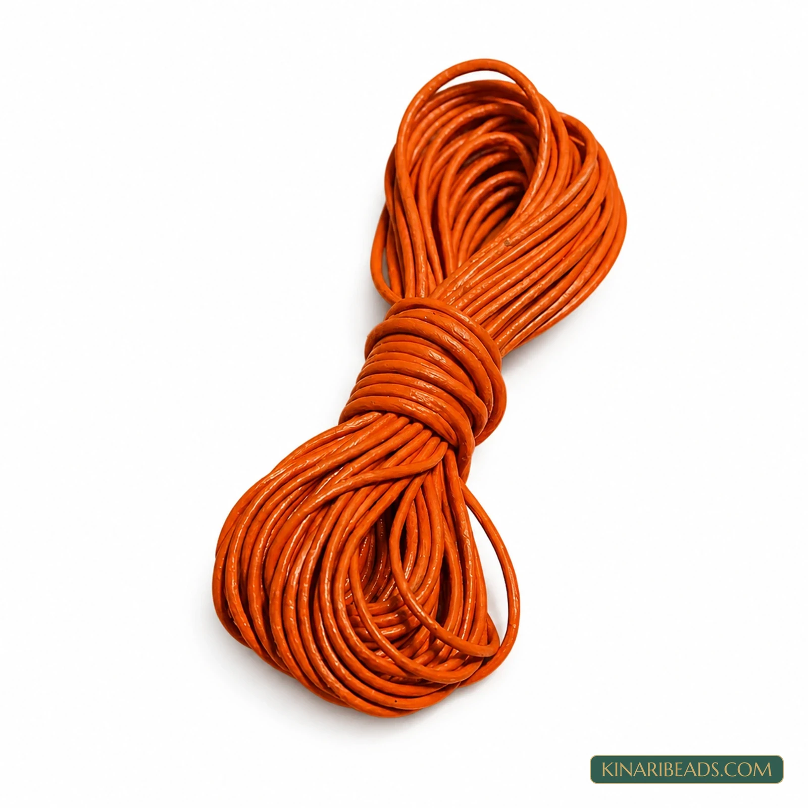 1mm Round Leather Cord for Jewellery – 5m - Orange colour