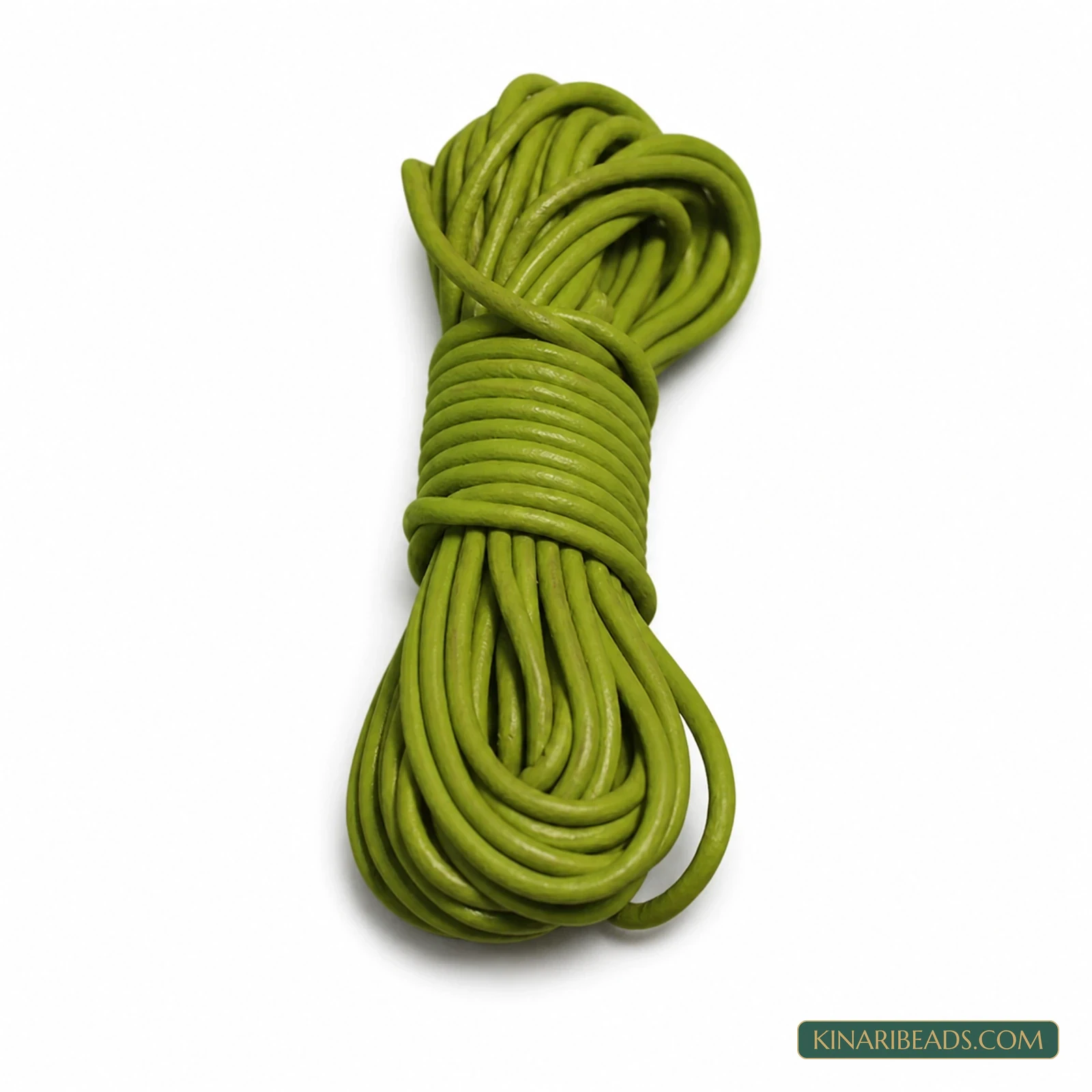 1mm Round Leather Cord for Jewellery – 5m - Parrot Green colour