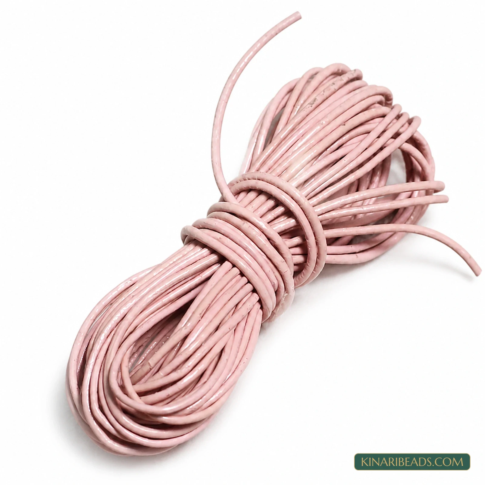 1mm Round Leather Cord for Jewellery – 5m - Pink colour
