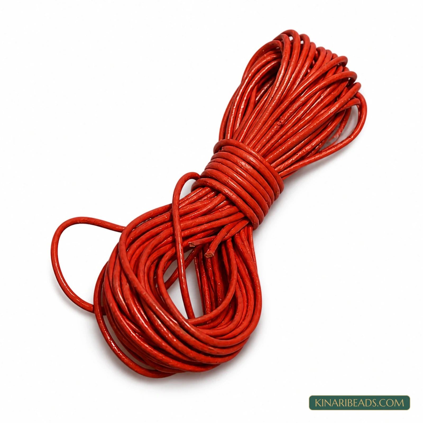 1mm Round Leather Cord for Jewellery – 5m - Red colour