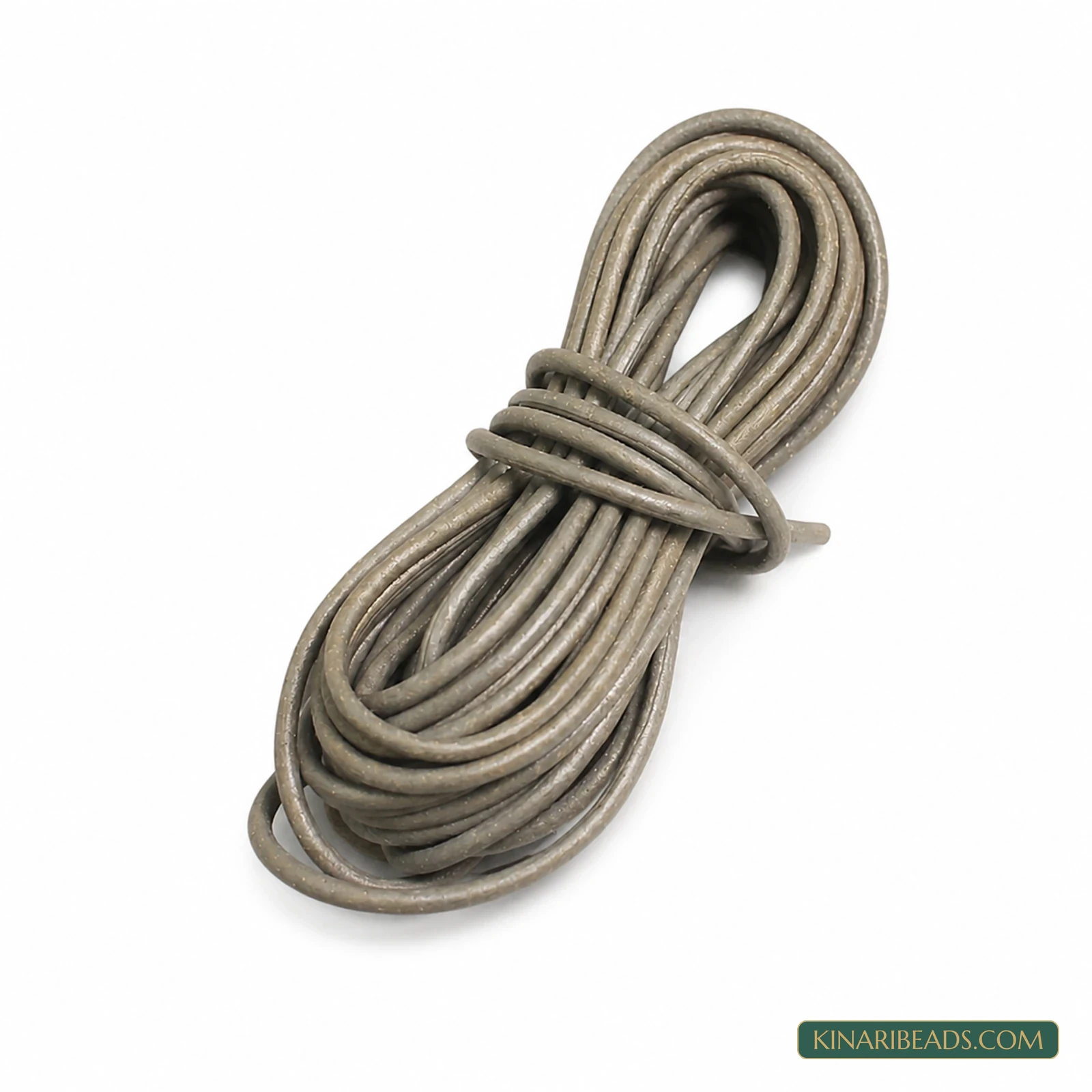 1mm Round Leather Cord for Jewellery – 5m - Silver colour