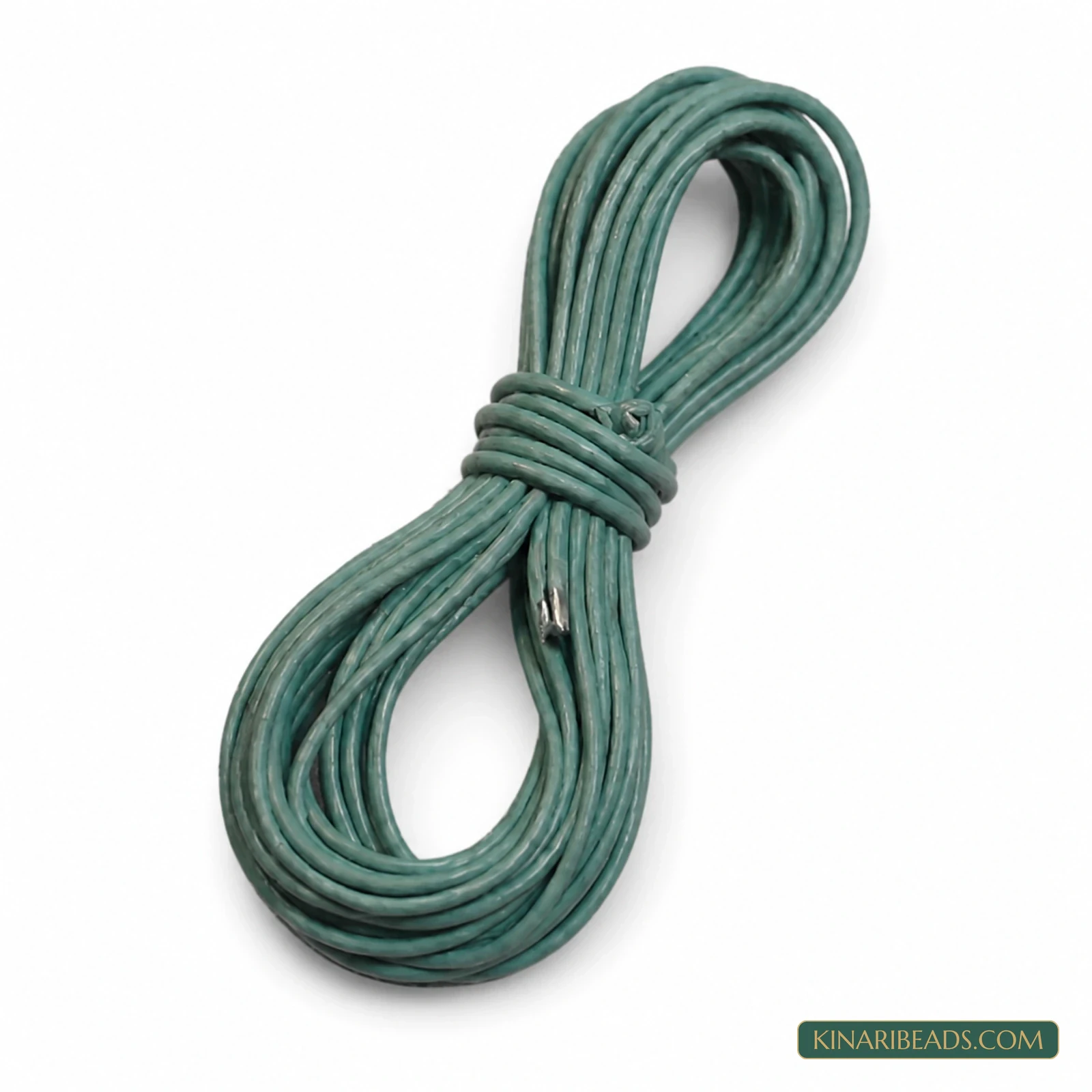 1mm Round Leather Cord for Jewellery – 5m - Teal colour