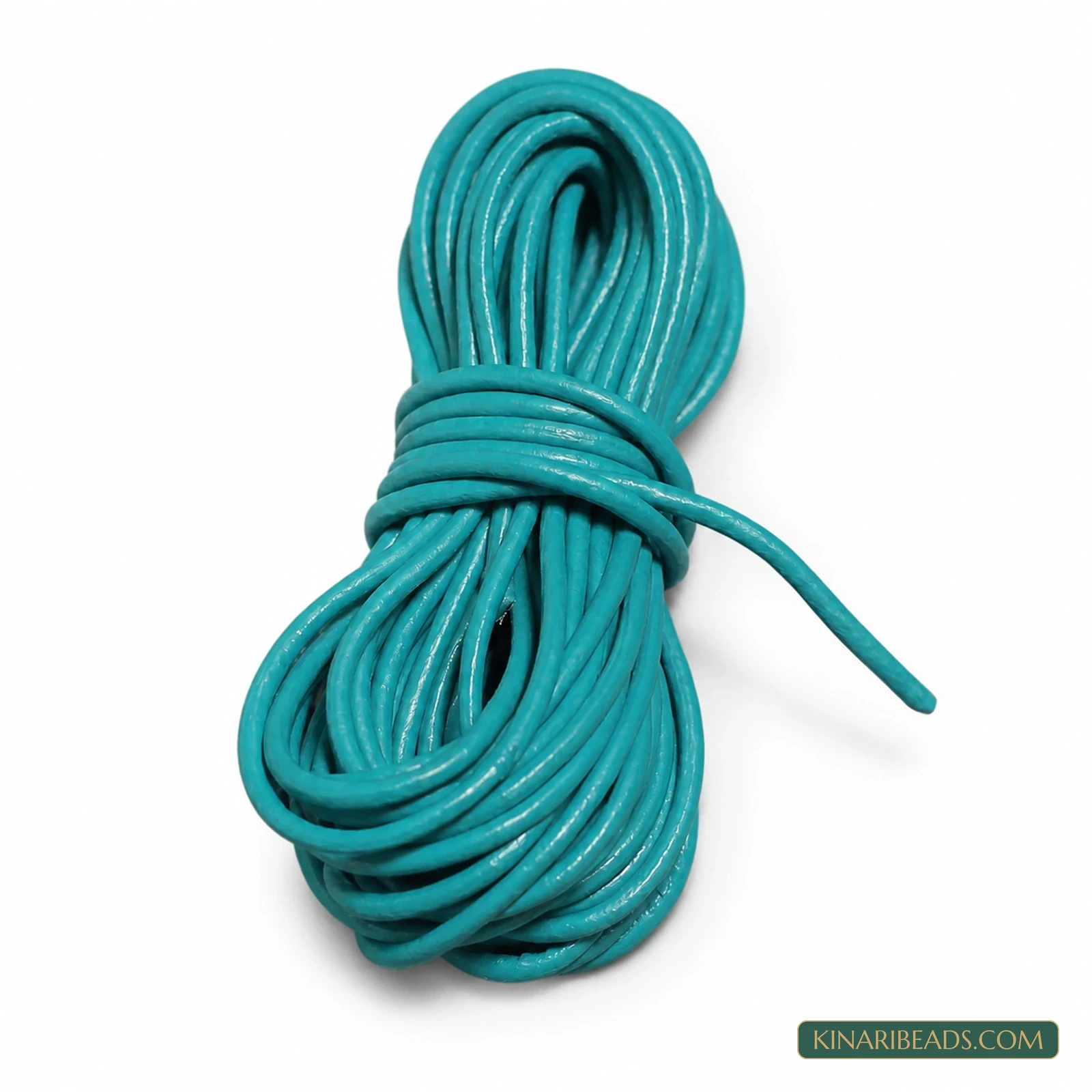 1mm Round Leather Cord for Jewellery – 5m - Turquoise colour