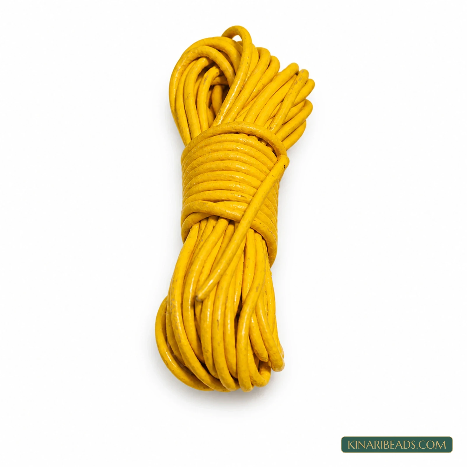 1mm Round Leather Cord for Jewellery – 5m - Yellow colour