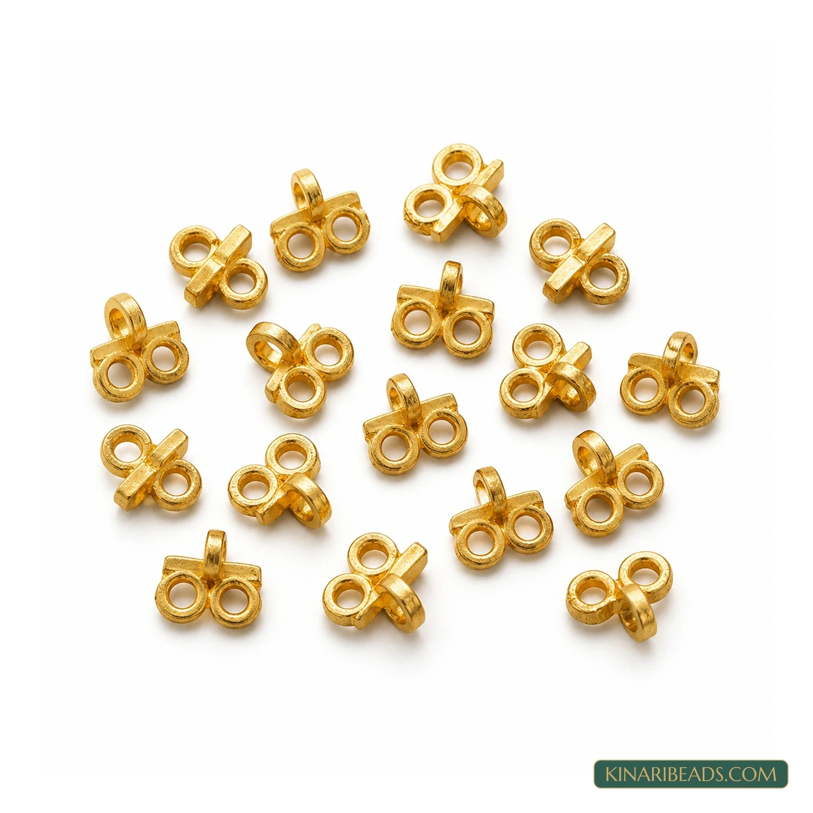 2-Hole Multistrand Metal Spacer Connectors – 9x8mm, 20 Pack - Silver colour
