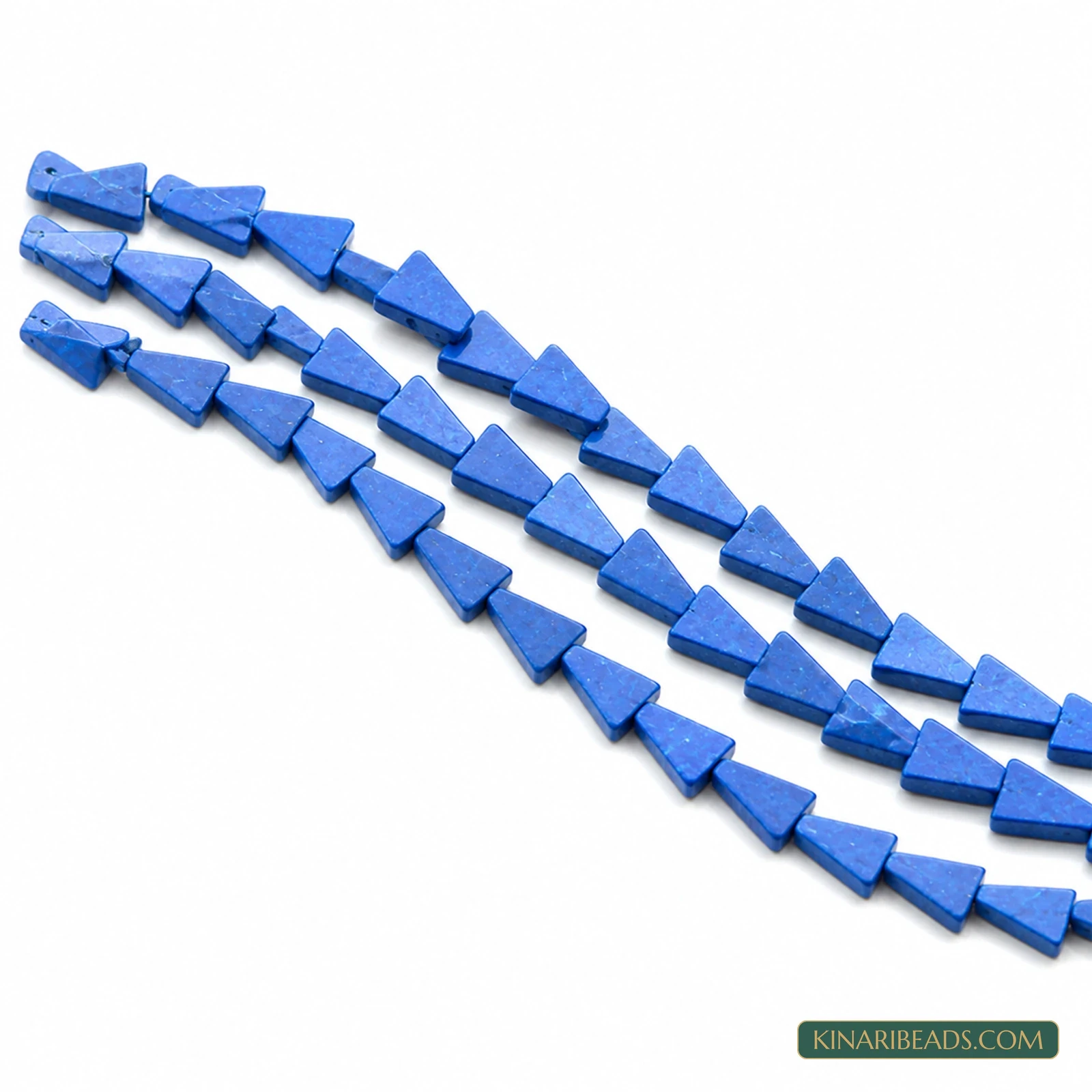 2 Strings 10×6mm Blue Triangle Semiprecious Howlite Beads