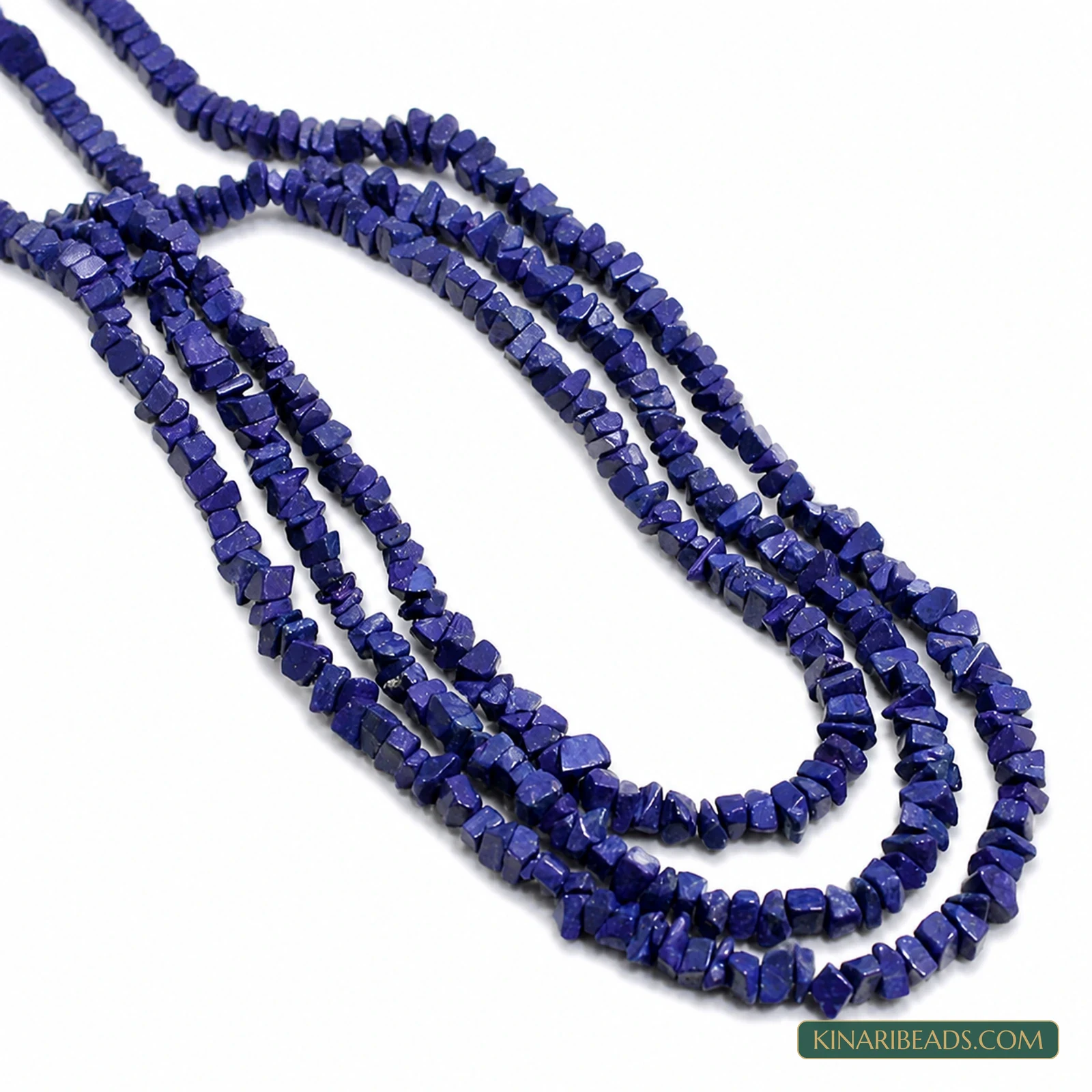 2 Strings 4mm Blue Chip / Uncut Semiprecious Howlite Beads