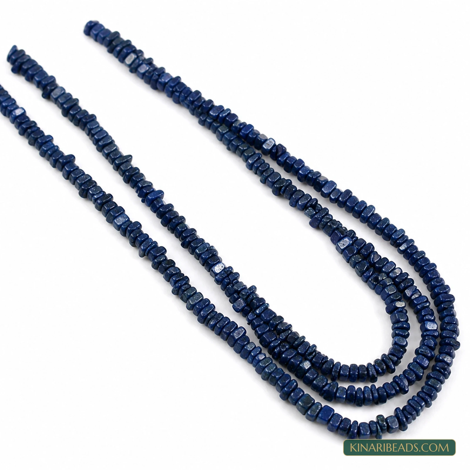 2 Strings 4mm Uncut Semiprecious Howlite Beads – 7 Colours - Dark Blue colour