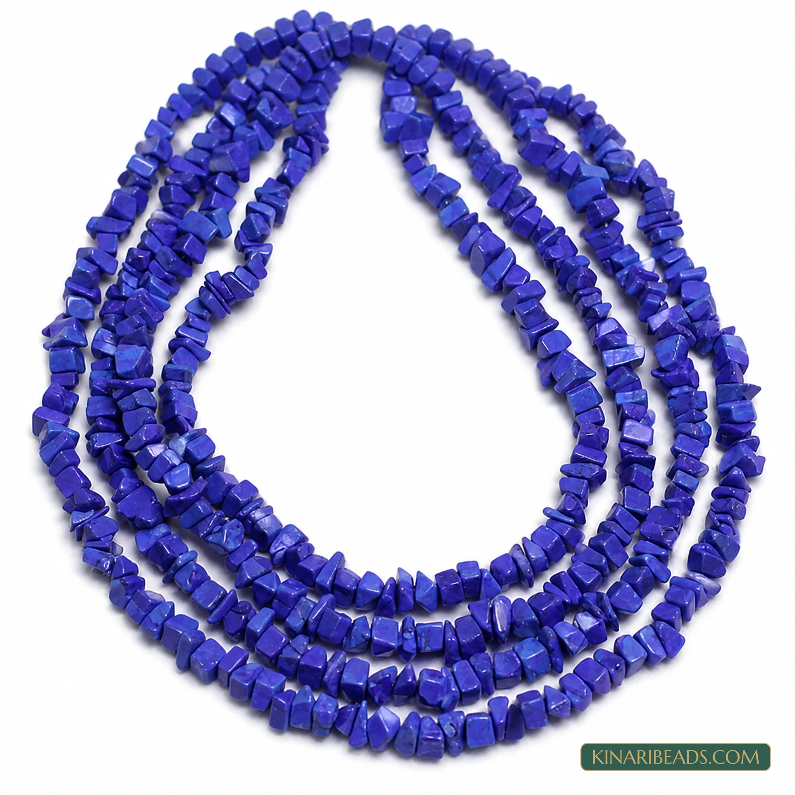 2 Strings 4mm Uncut Semiprecious Howlite Beads – 7 Colours - Royal Blue colour