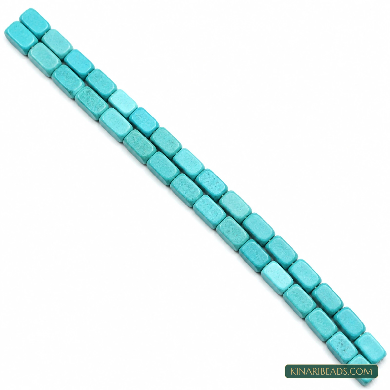 2 Strings 6×3mm Turquoise Rectangle Semiprecious Howlite Beads