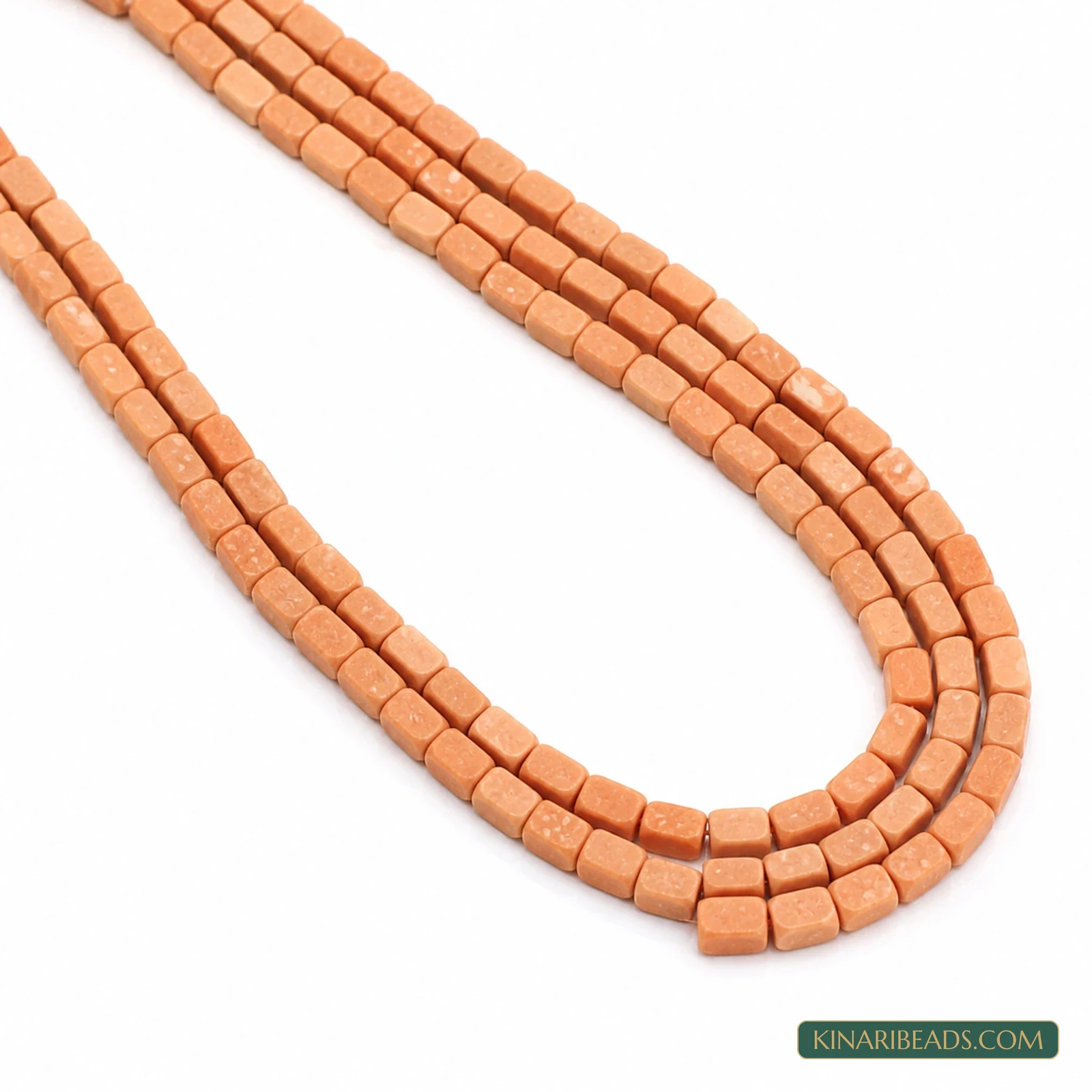 2 Strings 7×4mm Red Square Semiprecious Howlite Beads