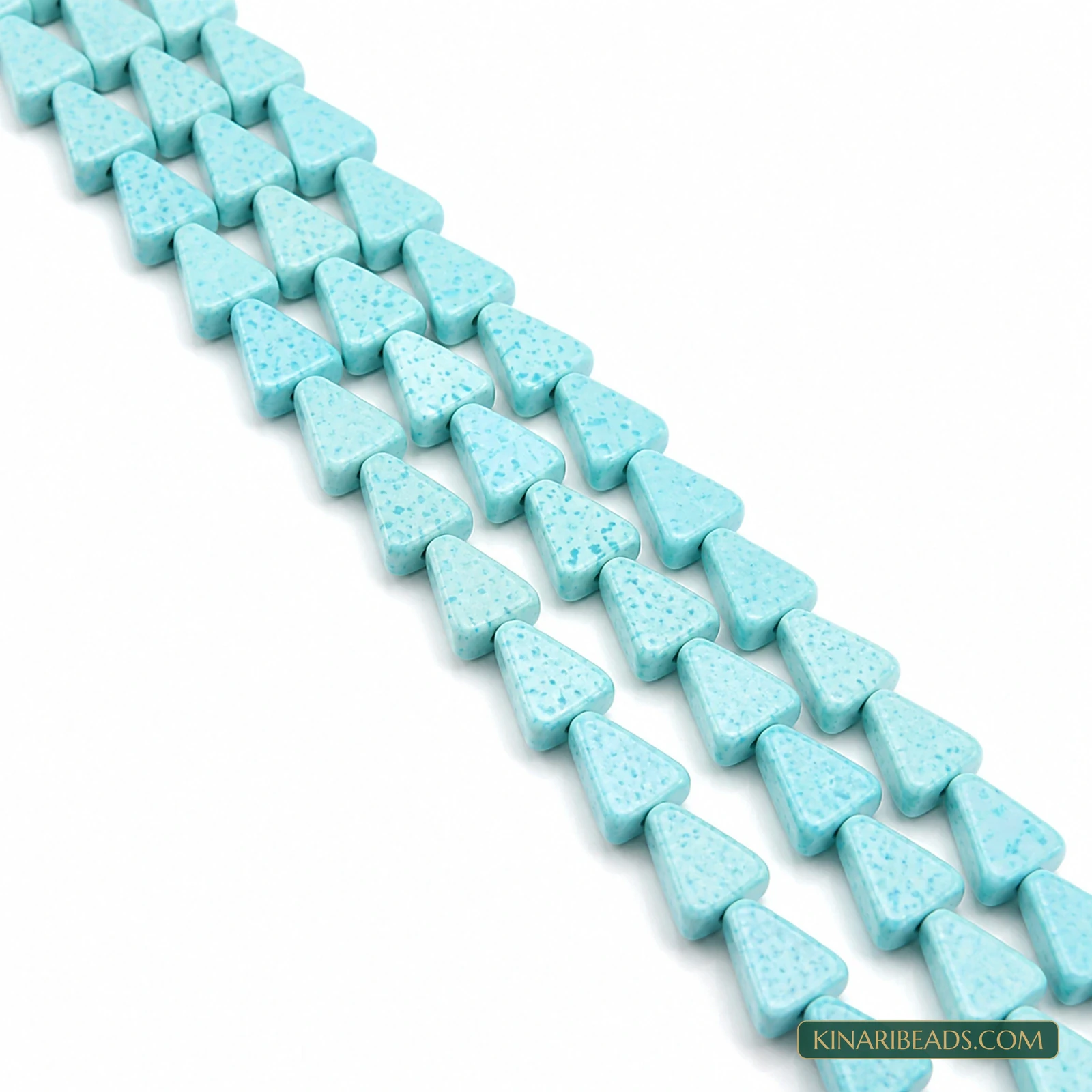 2 Strings 8×6mm Turquoise Triangle Semiprecious Howlite Beads – Style 2