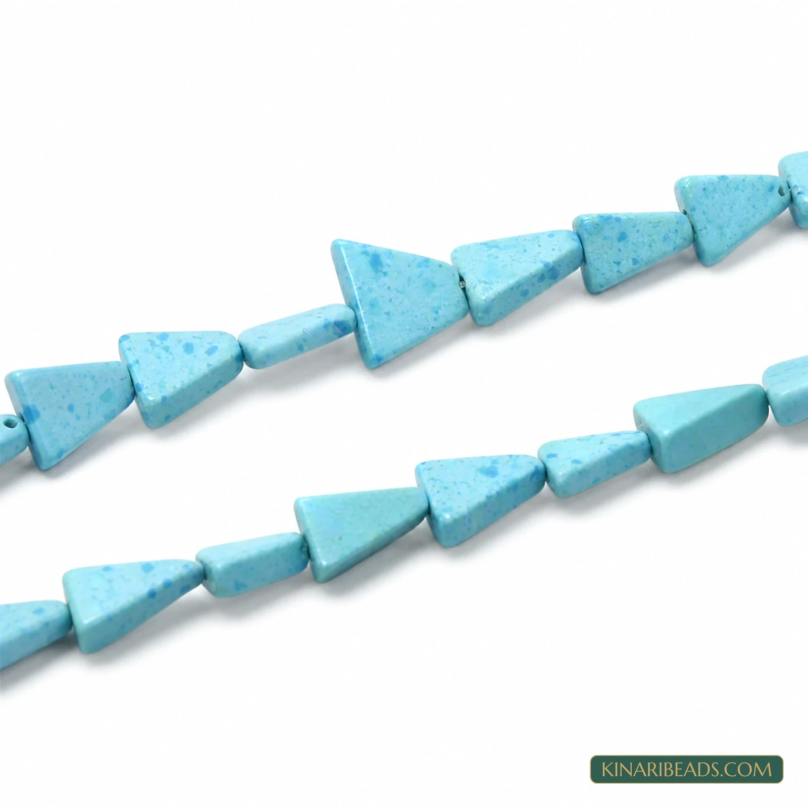 2 Strings 8×6mm Turquoise Triangle Semiprecious Howlite Beads