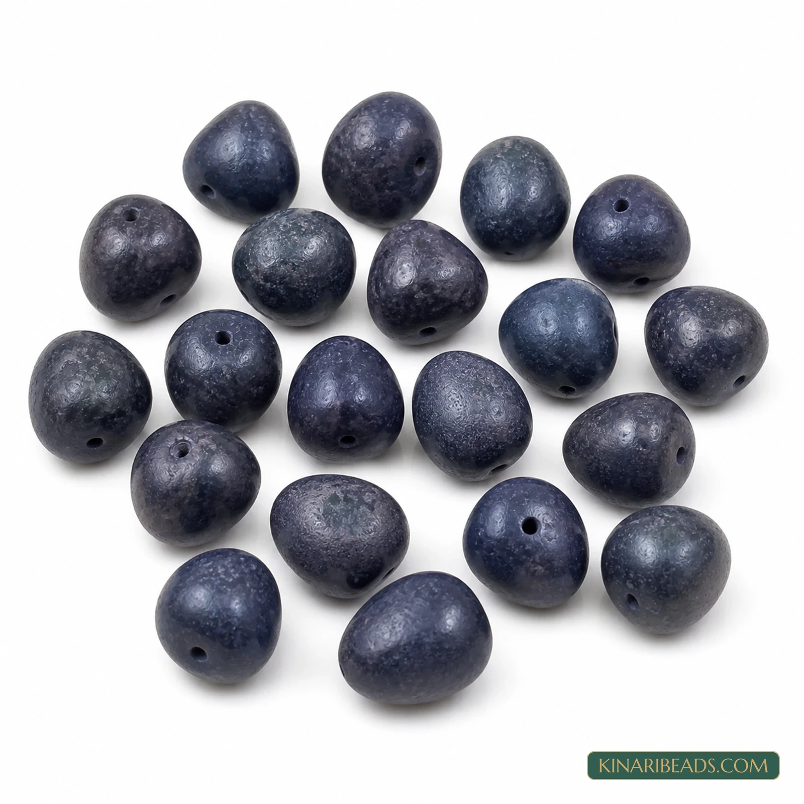 20 Pcs 12×15mm–14×18mm Black Synthetic Howlite Beads - Black colour