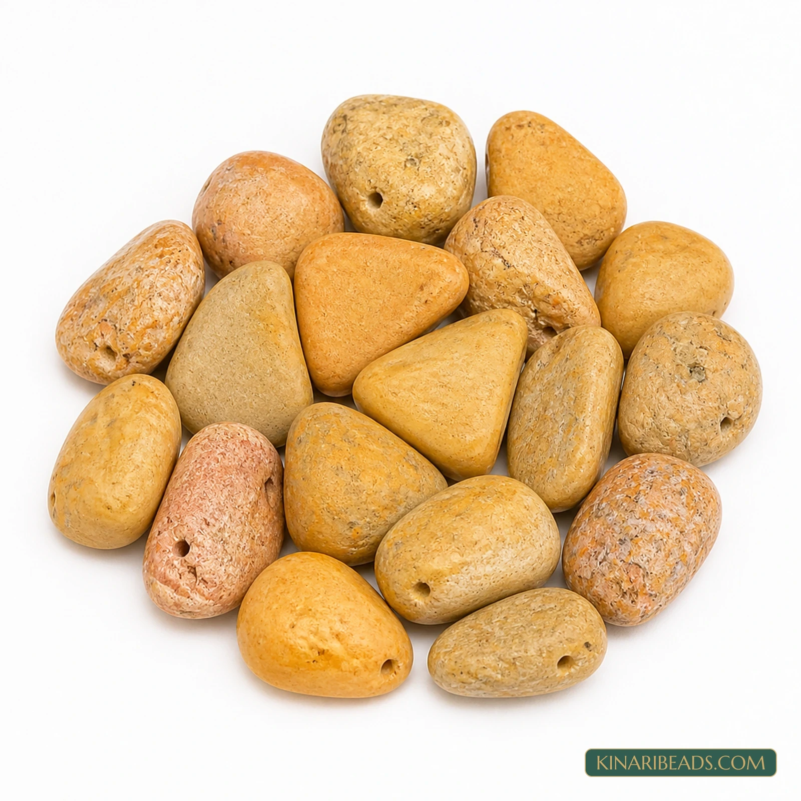20 Pcs 13×8mm–20×12mm Natural Beige Synthetic Howlite Beads - Natural Beige colour
