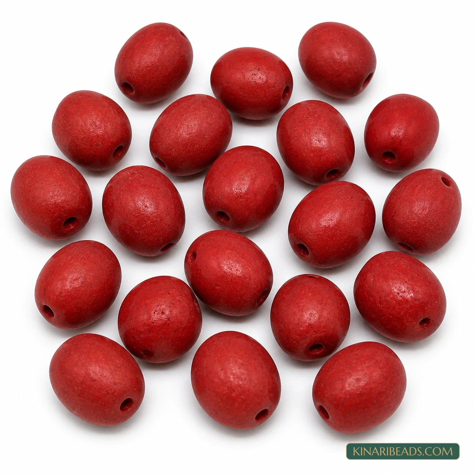 20 Pcs 14×15mm–14×18mm Red Synthetic Howlite Beads - Red colour