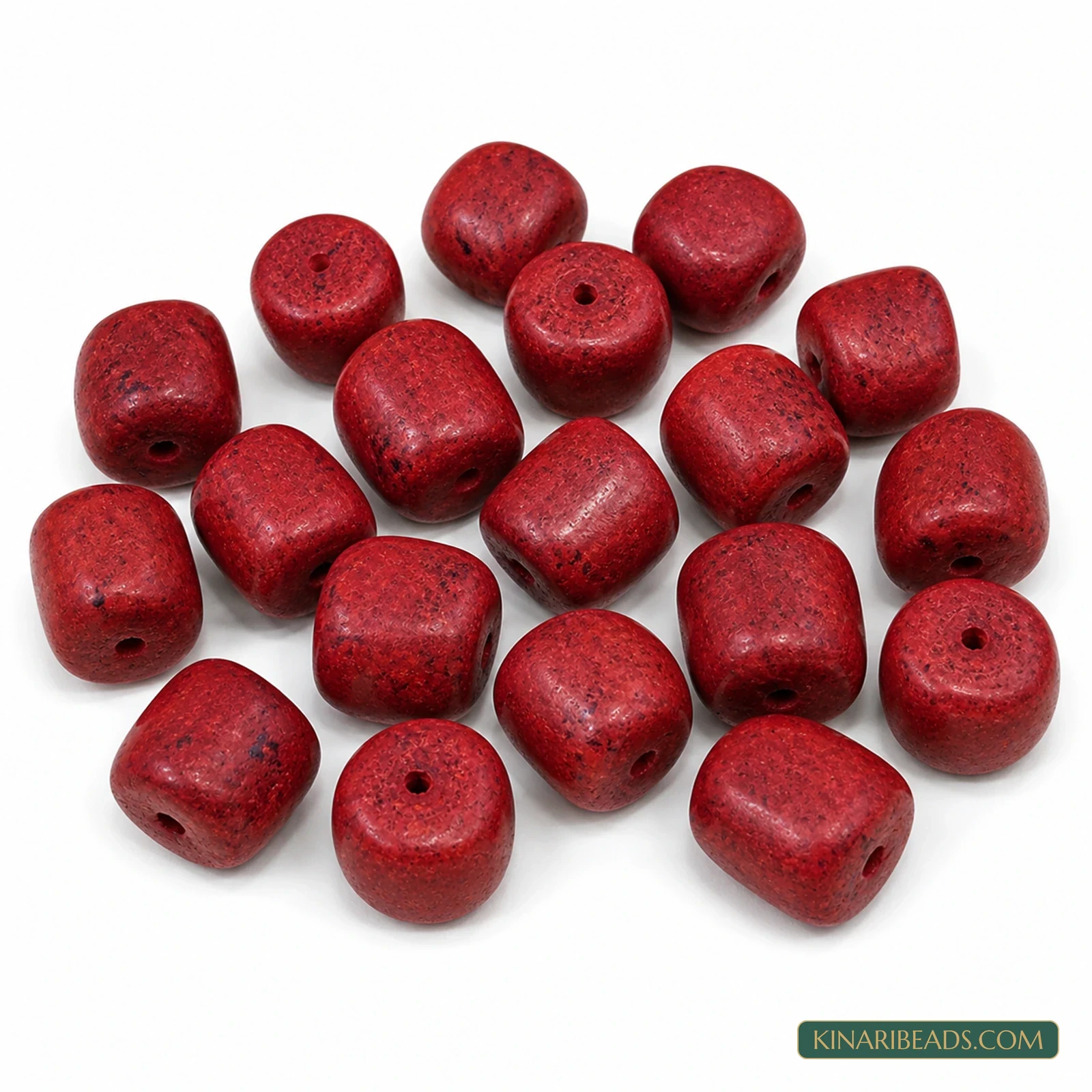 20 Pcs 14×18mm–13×15mm Red Synthetic Howlite Beads - Red colour