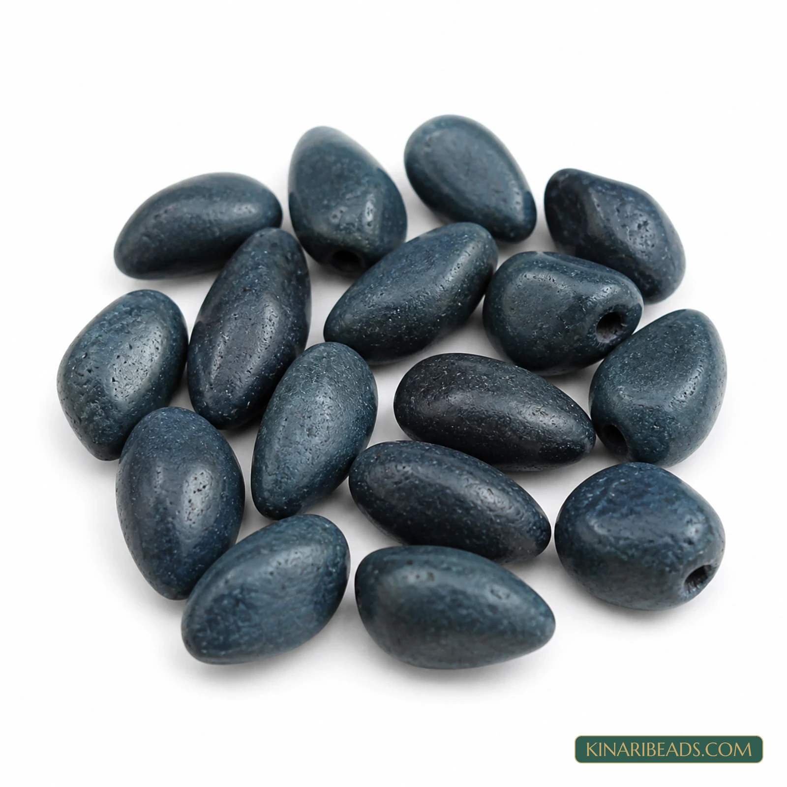 20 Pcs 14×8mm–24×9mm Black Synthetic Howlite Beads - Black colour